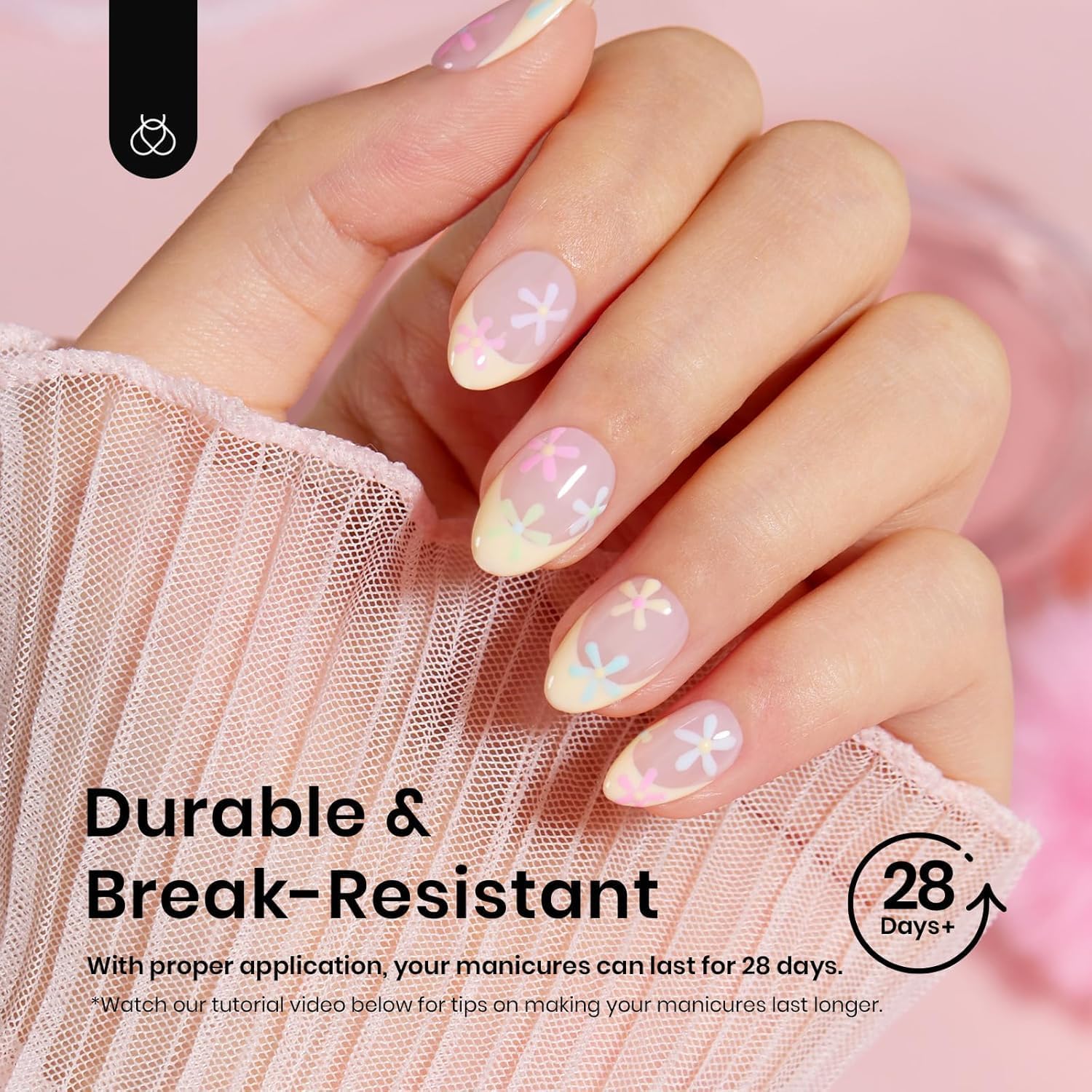 Beetles Extra Short Almond Nail Tips - 12 Sizes 288 PCS Pre-Shaped Clear Full Cover Etch Gel Nail Tips