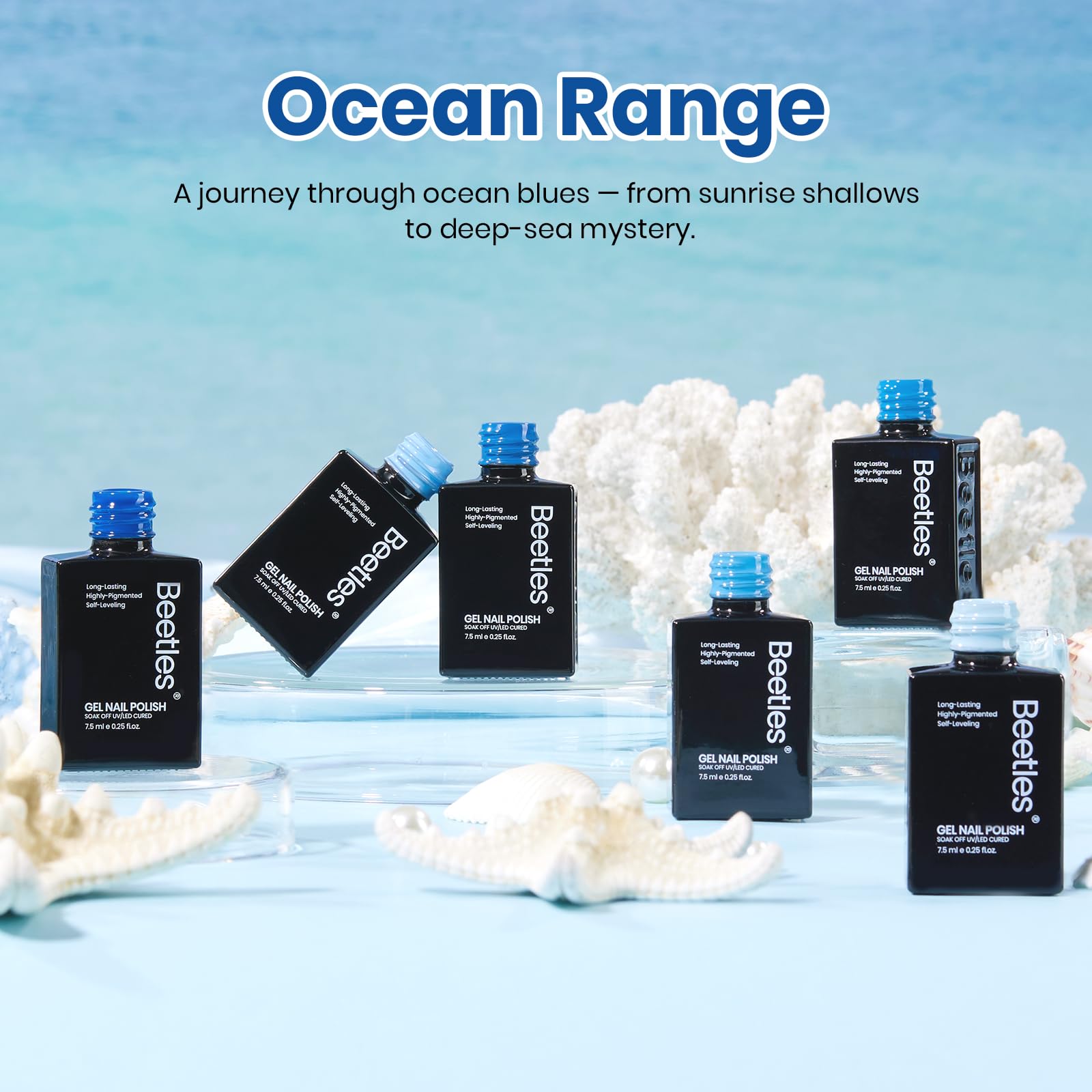 Ocean Range - 6 Colors Light Baby Dark Navy Blue Gel Polish Set