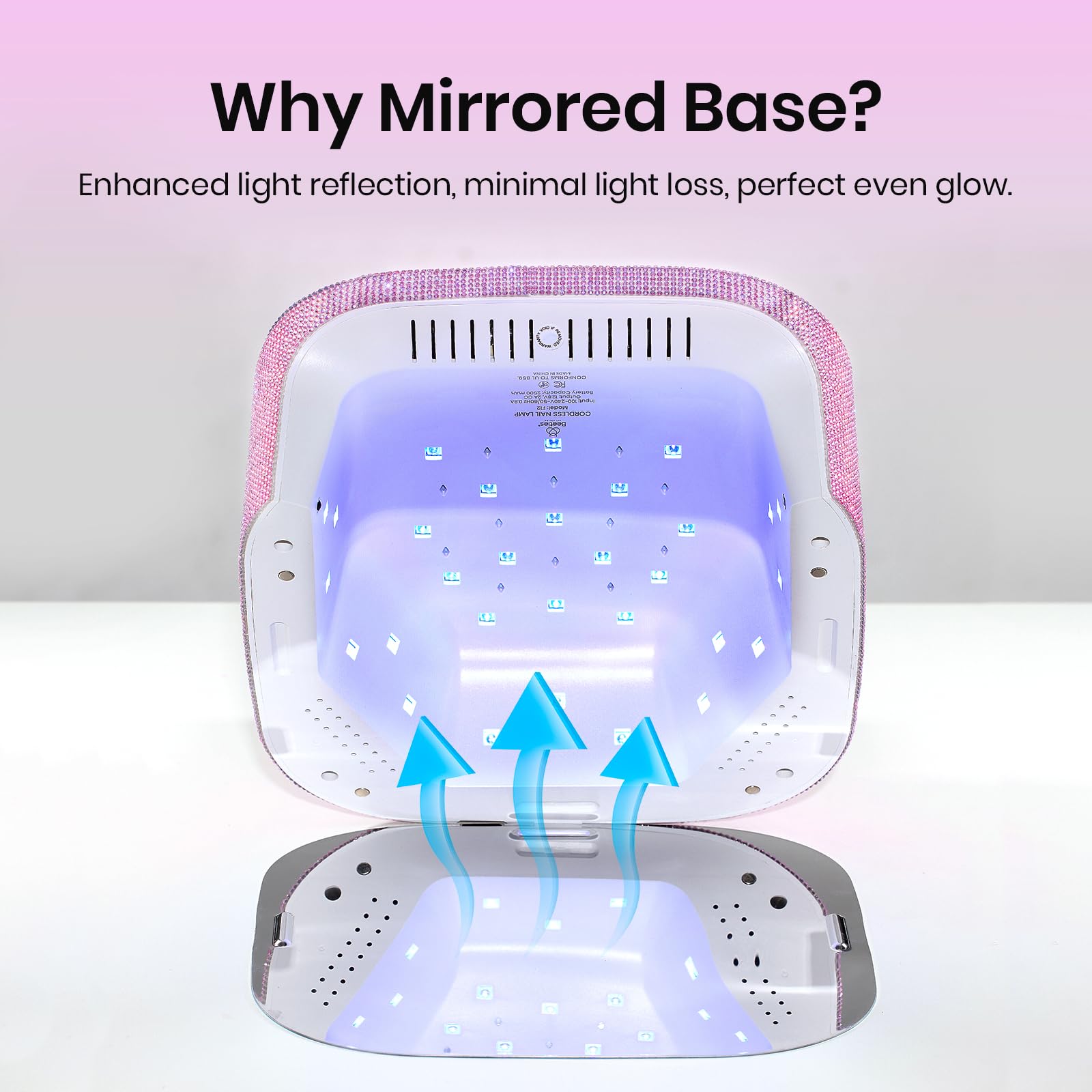 (Free Laser Tote Bag) Rhinestones UV Nail Lamp Cordless  Rechargeable with 4 Modes Professional