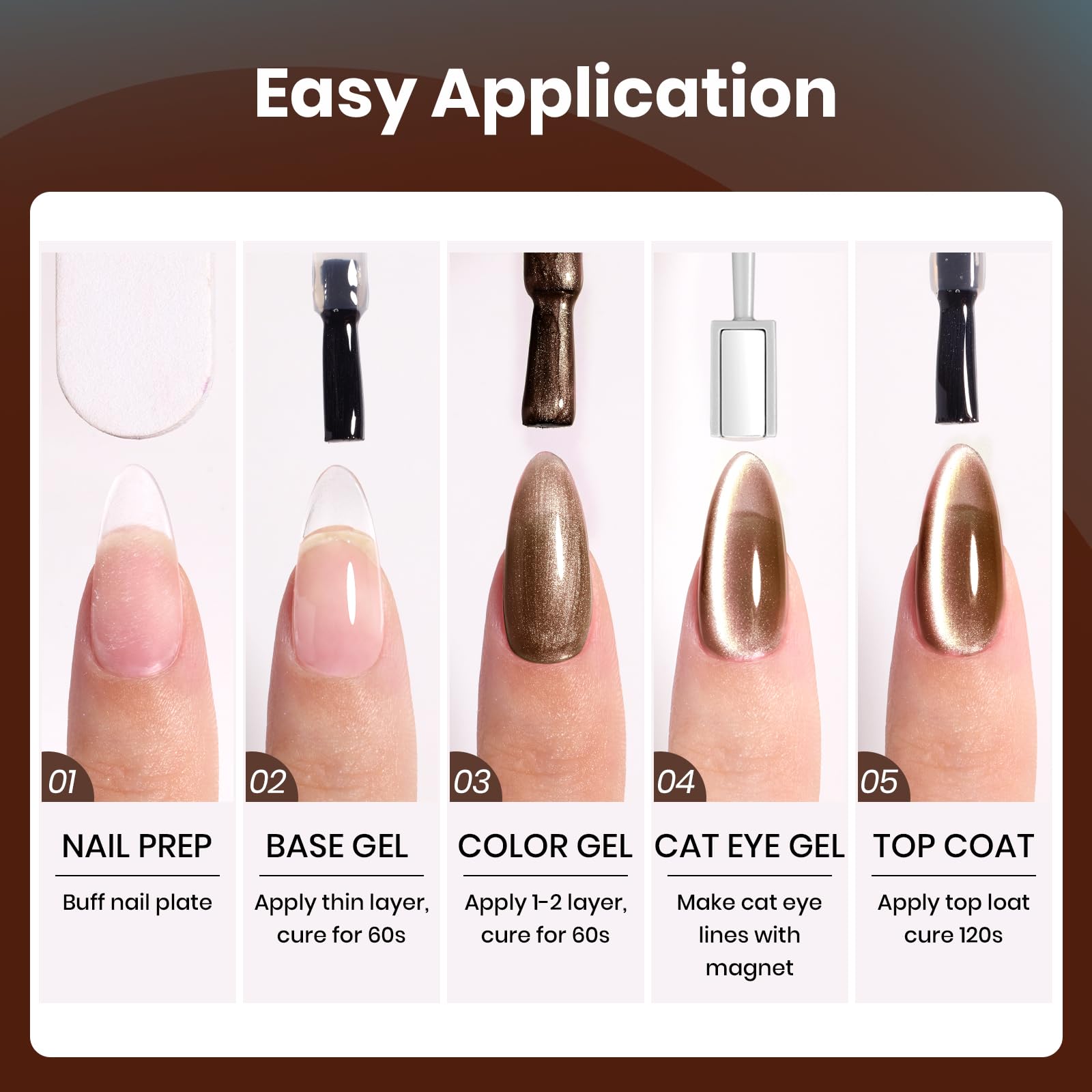 Beetles Modern Pre-Students Aurora Mocha Sparkling Platinum Brown 15ML Cat Eye Gel Nail Polish