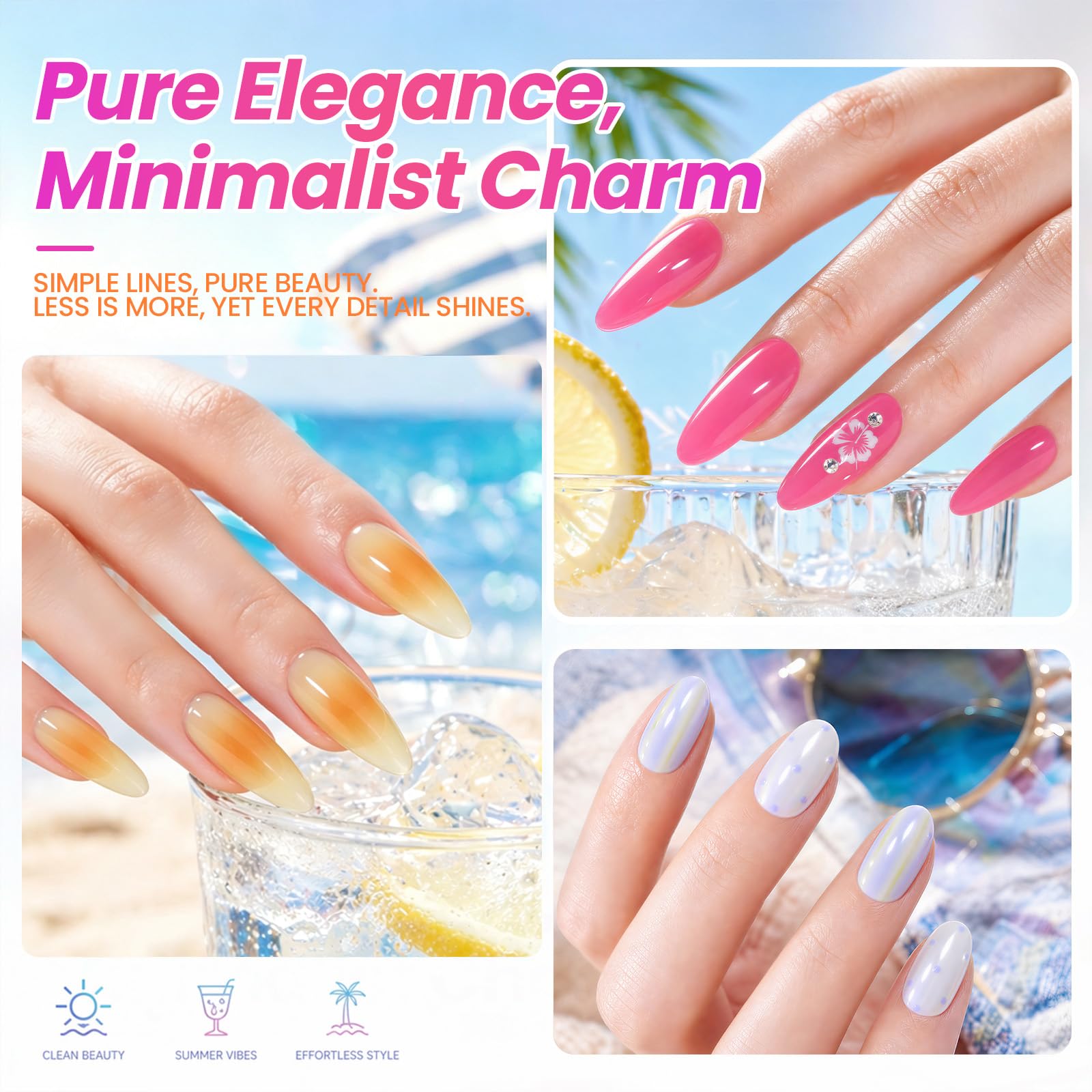 Beetles Neon Jelly-Like Summer 20 Colors Summer Gel Polsih Kit Nail Art