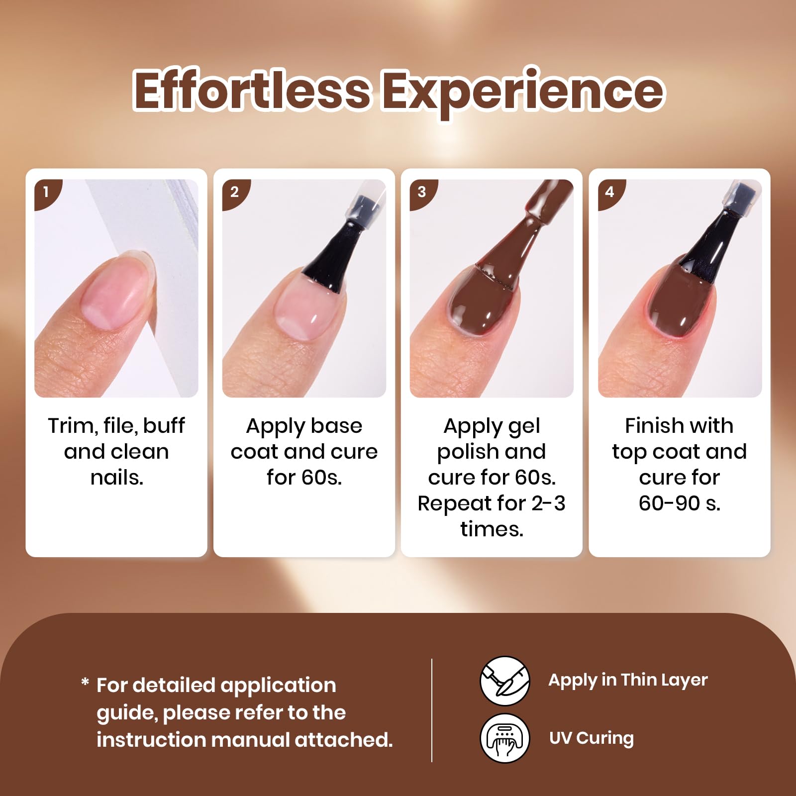 Beetles Brown Gel Polish Set - Toasty Aroma Collection, 6 Colors Nude Brown Trendy Colors
