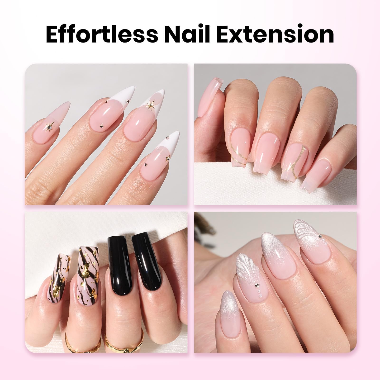 Beetles Tipex Lite Apex Nail Tips - Stiletto Medium 512pcs 16