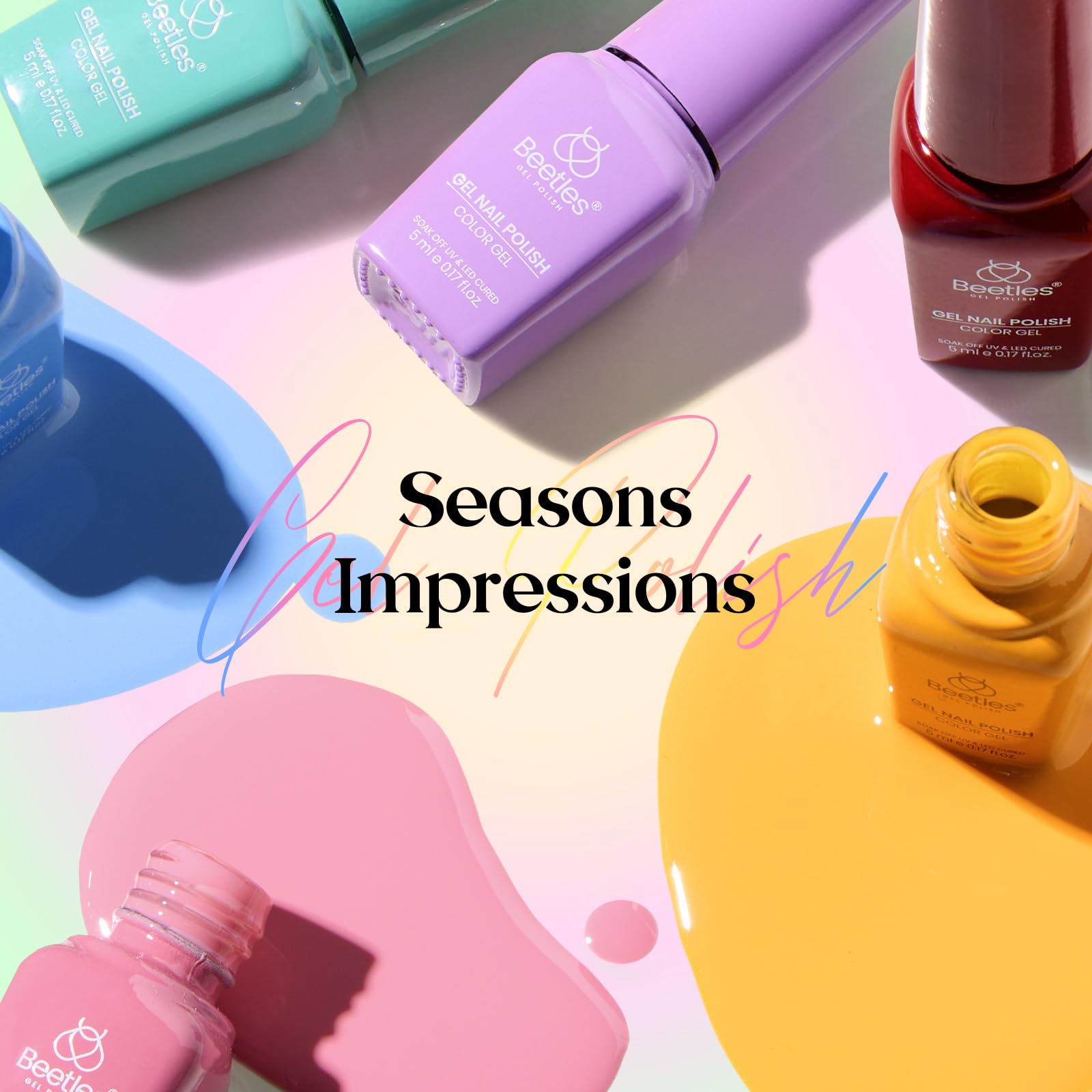Seasons Impressions Color Bottle Gel - 25 Colors One Color One Print Gel Nail Polish Set