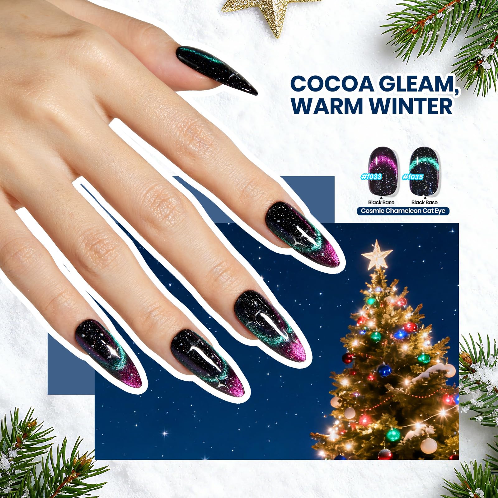 Beetles Gel Polish Stellar Sonata - 6 Colors Christmas Cat Eye Gel Nail Kit