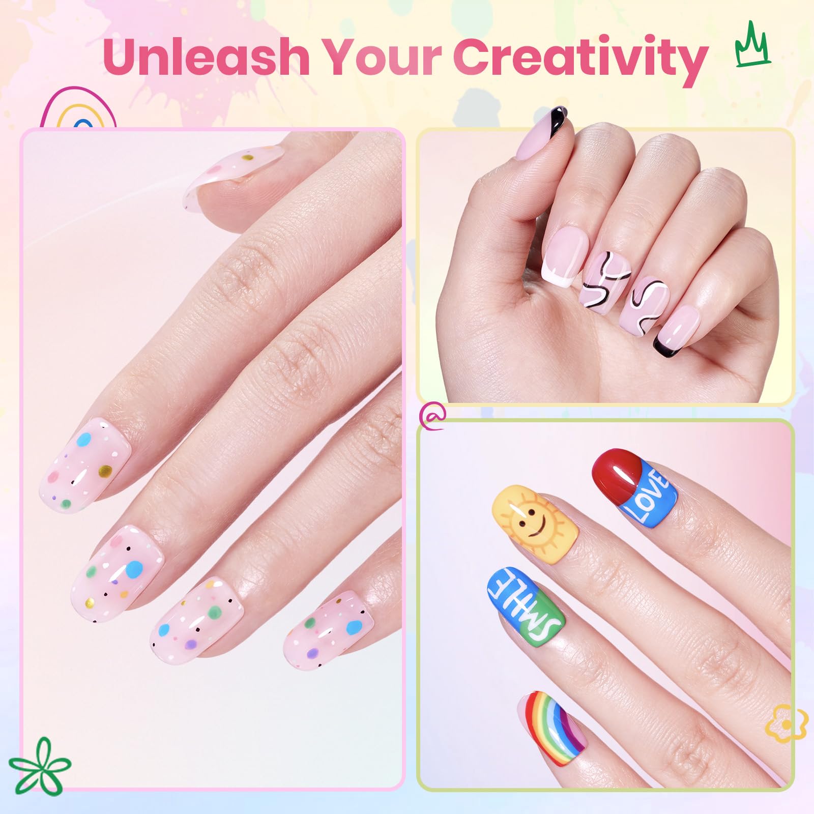 Beetles 12 Colors 0.7mm Nail Art Pens Fast Color Filling Nail Polish Pens Quick Air Drying