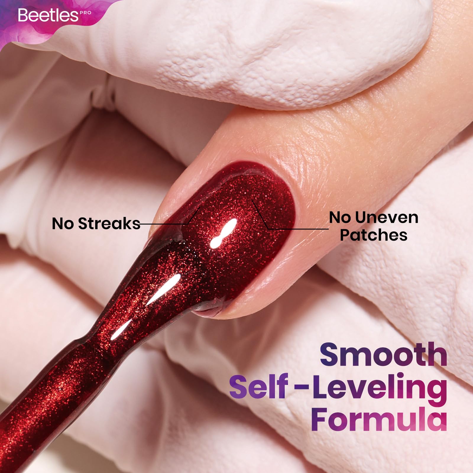 Beetles Pro Red Gel Polish - Drama Fix Cherry Red Color 20ML Glitter Gel Polish