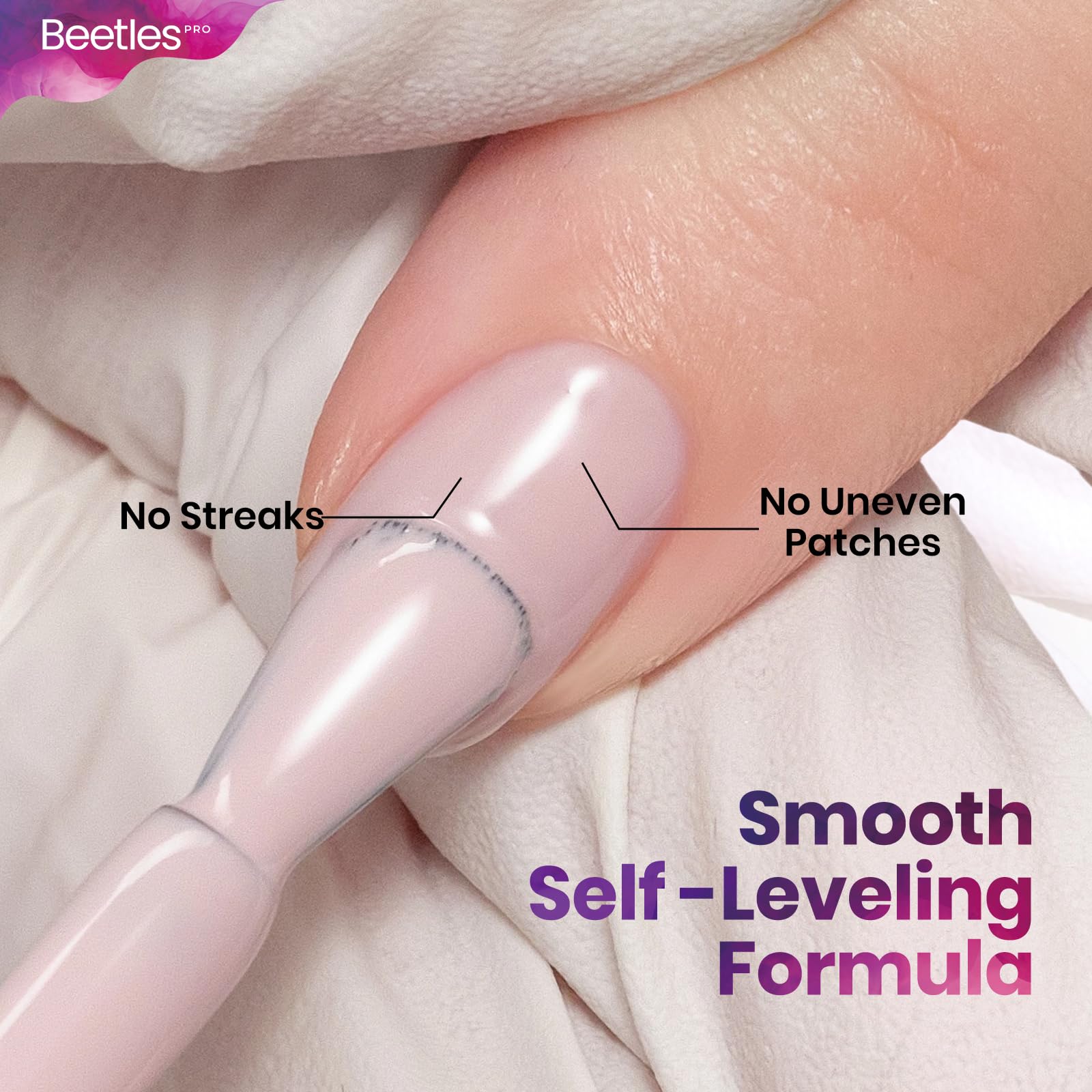 Beetles Pro Nude Gel Nail Polish -  Go With It，HEMA Free & TPO Free, 15ml Milky Nude Color Gel Polish