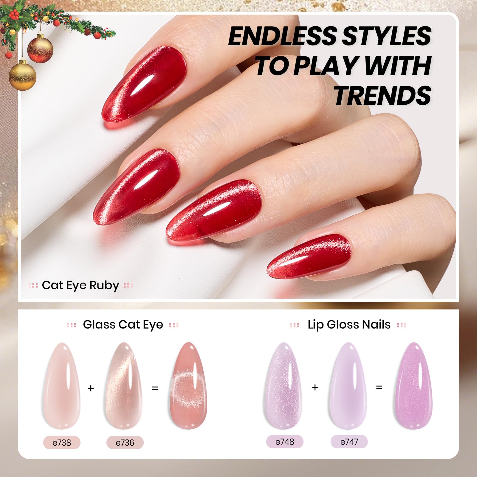 Beetles Gel Polish Frostglaze Veil - 53PCS 36 Colors Christmas Gel Nail Kit