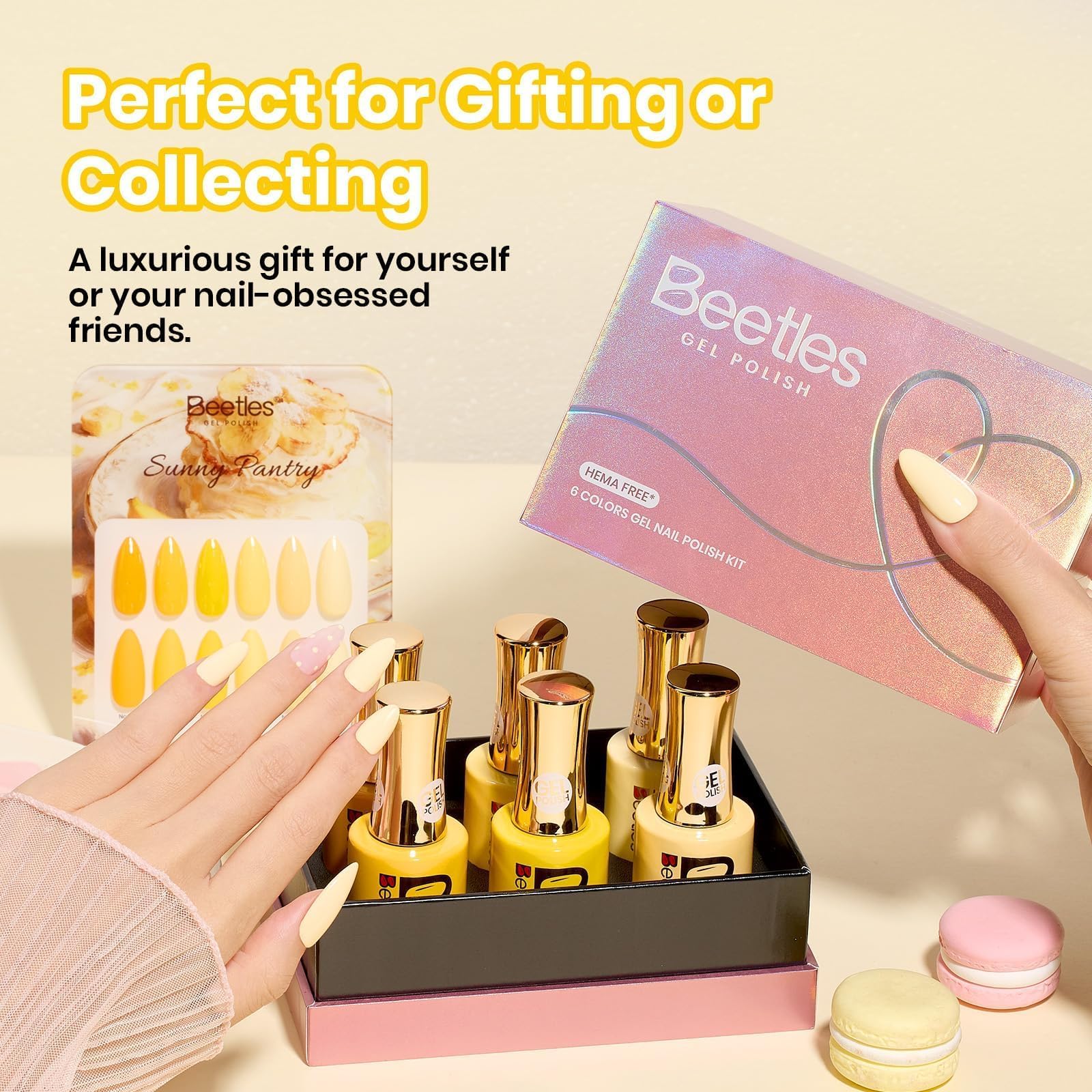 Sunny Pantry Yellow 6 Colors Beetles Hema Free Summer Nails Gel Polish Set 15ML