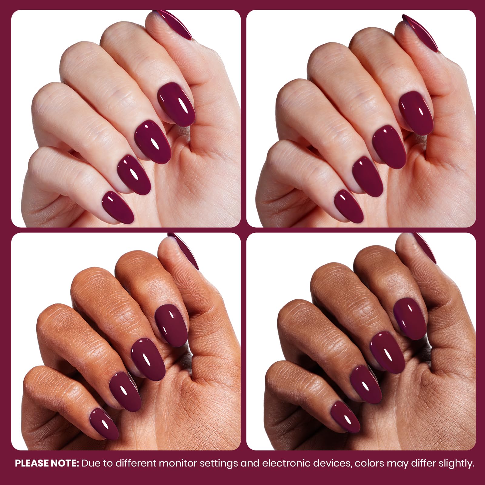 Beetles Gel Polish Hema-Free Winter Nails Burgundy Red- 8ML