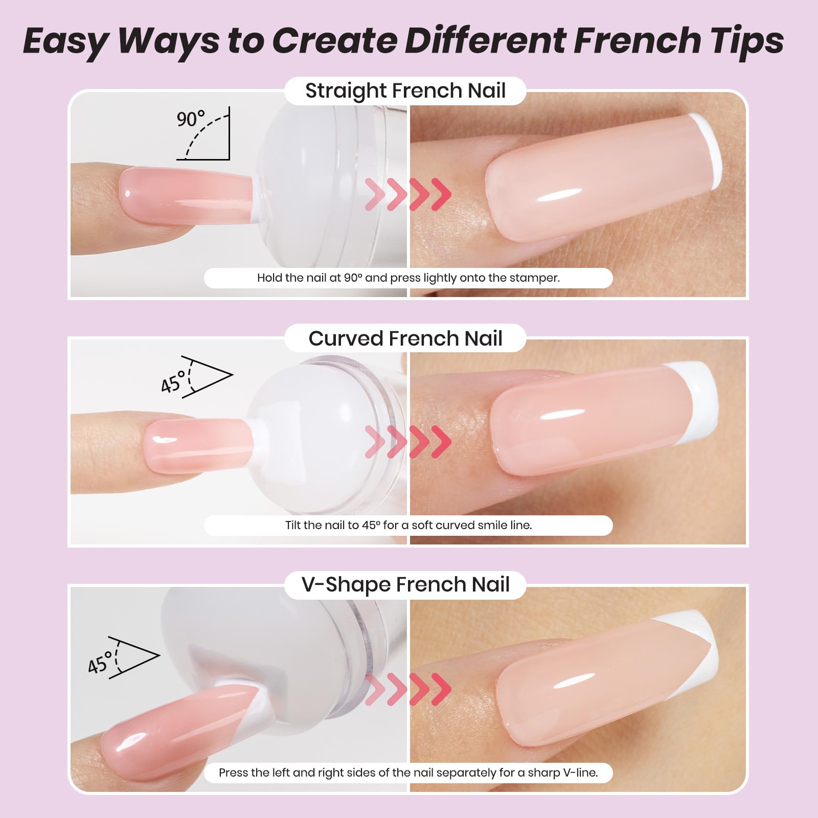 Beetles French Tip Gel Polish - Peach Mousse 15ML with French Tip Stamp Hema Free
