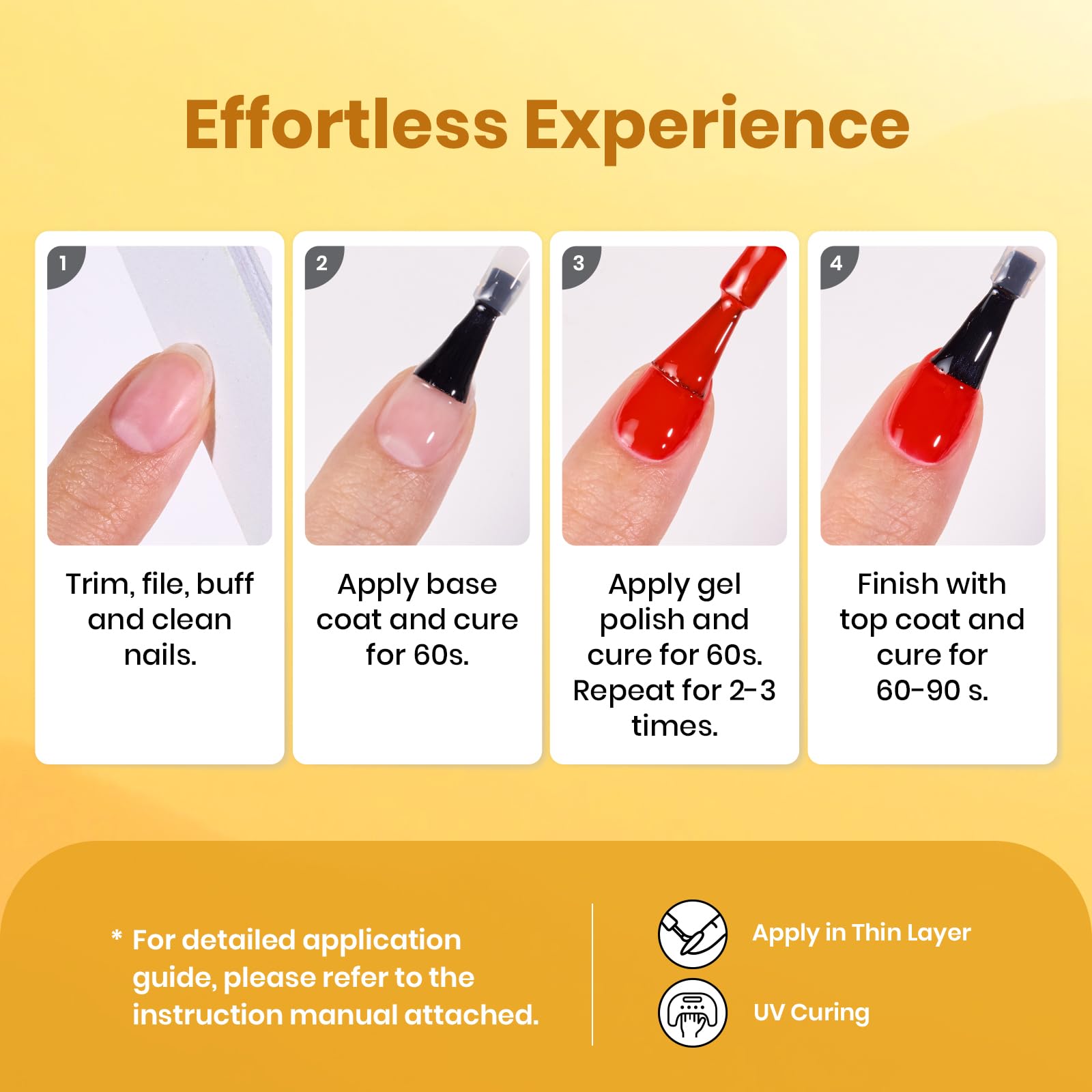 Lemon Whispers - 6 Colors Fall Gel Nail Polish Set Kit
