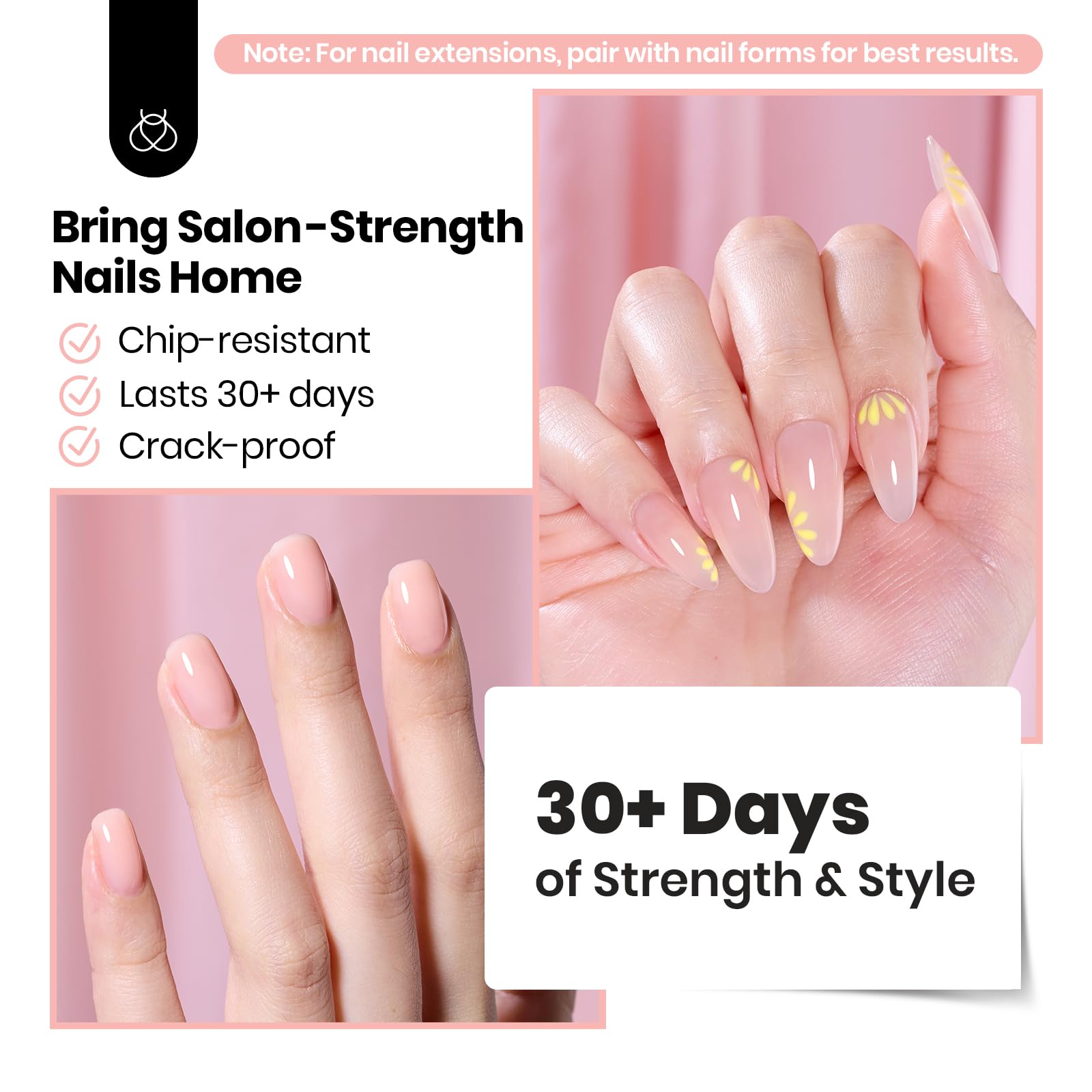 Beetles Builder Gel for Nails HEMA-Free 2 Colors Clear & Jelly Nude Beginners-Friendly