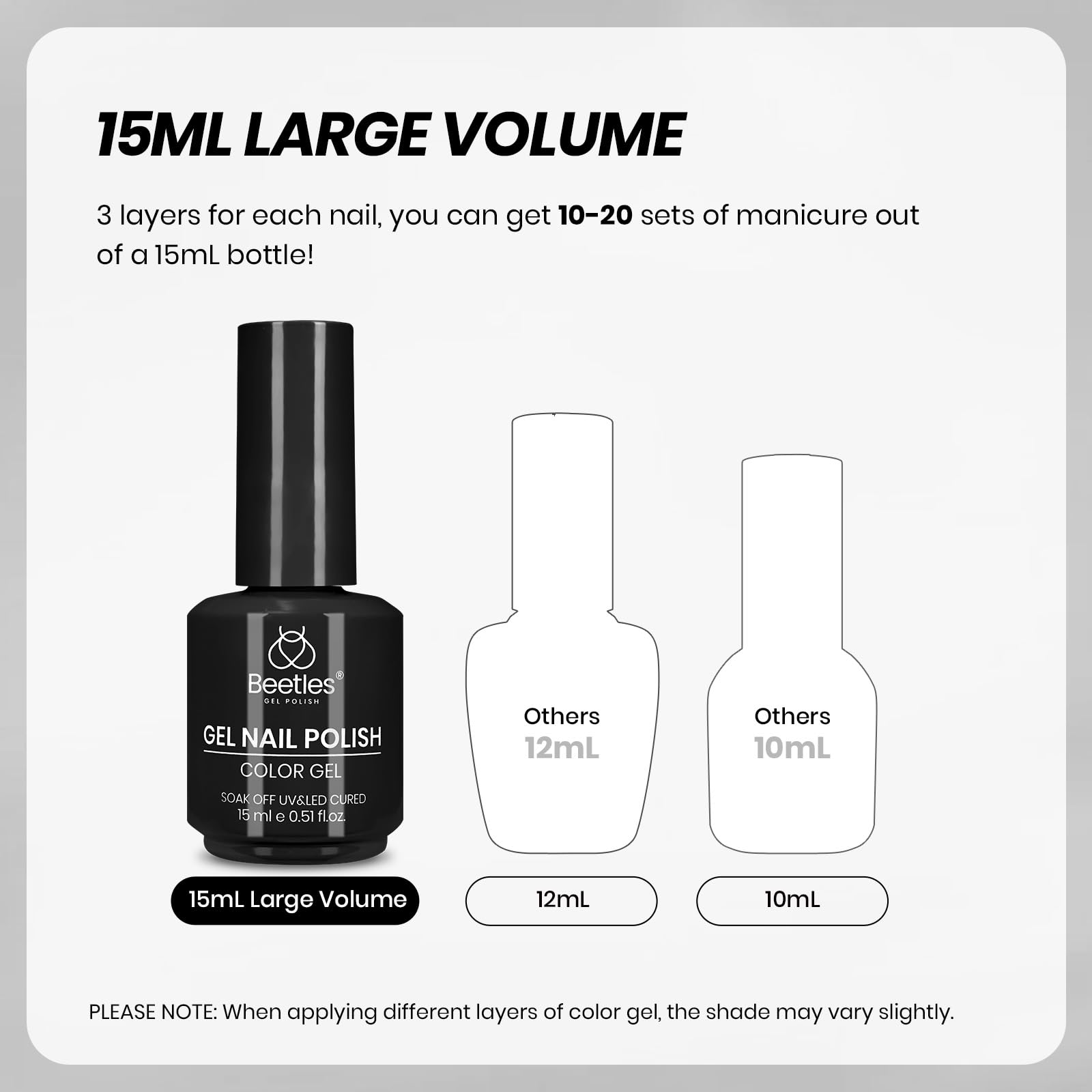 Beetles Black White Gel Polish Set - 2 Pcs 15ml Black And White Colors Polish French Nails