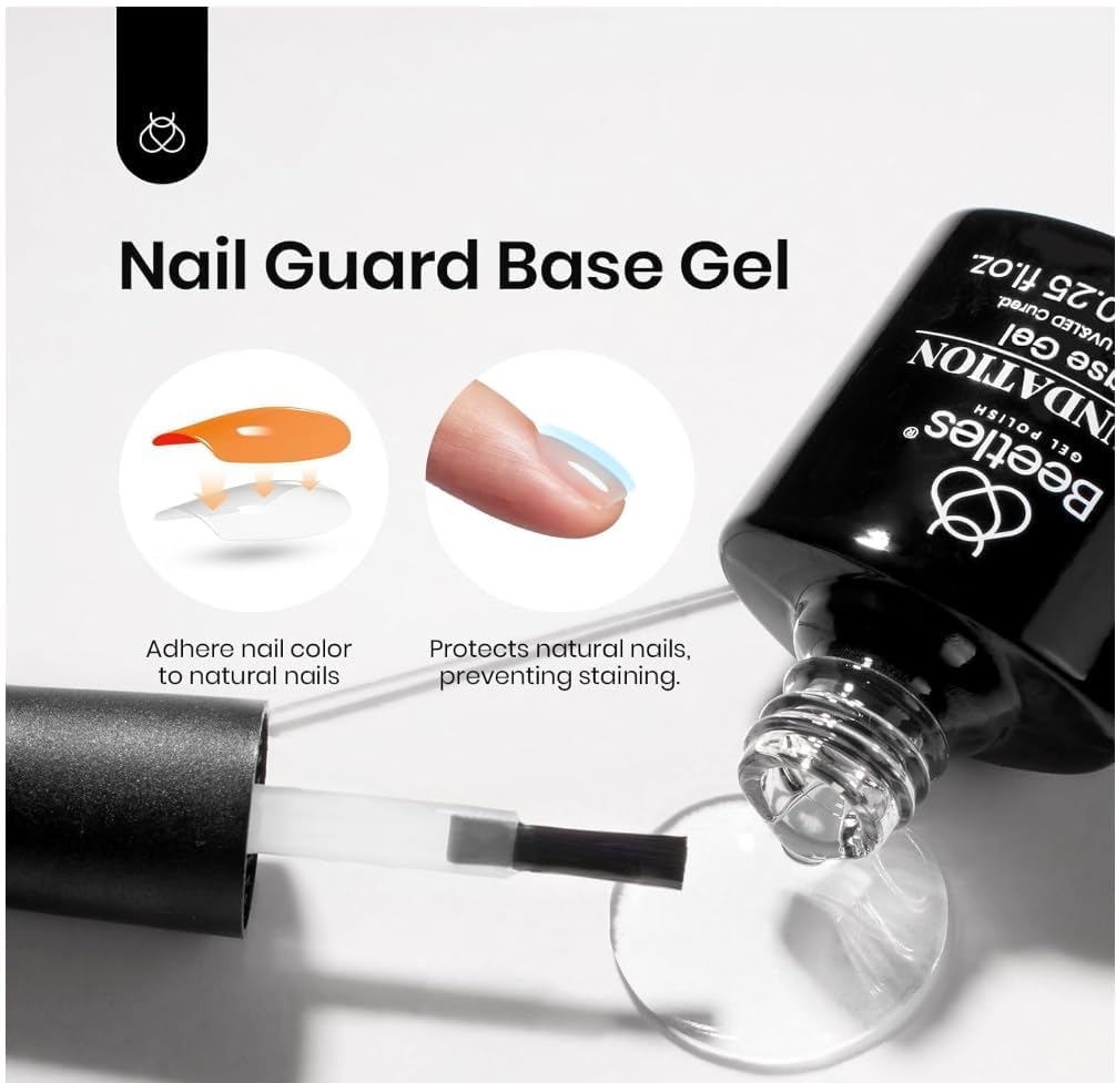 Black White Colors - 4Pcs White Black Gel Polish Set with No Wipe Top&Base Coat Nail Polish Set