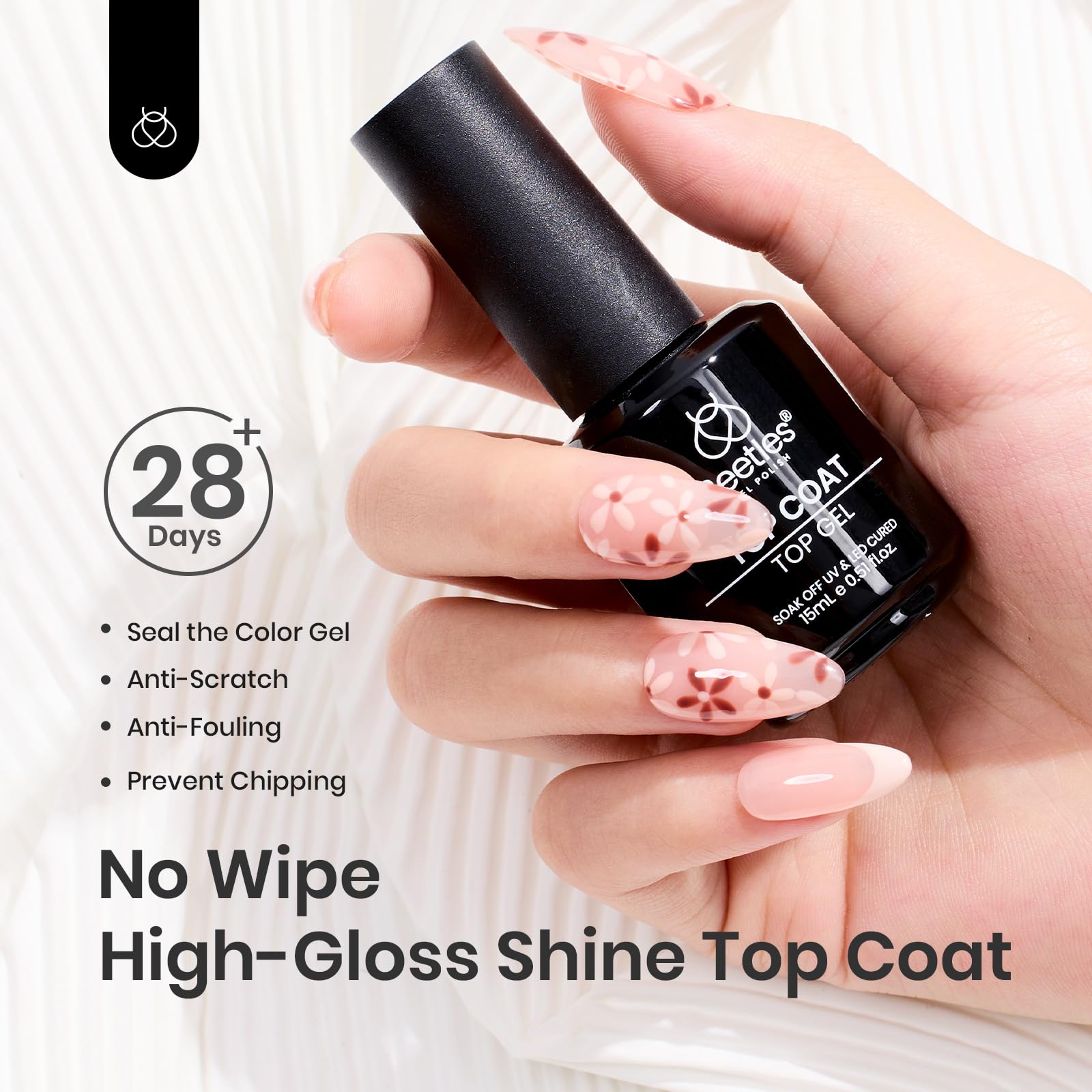 Beetles PEEL-OFF Base Coat and Top Coat Gel Nail Polish Set