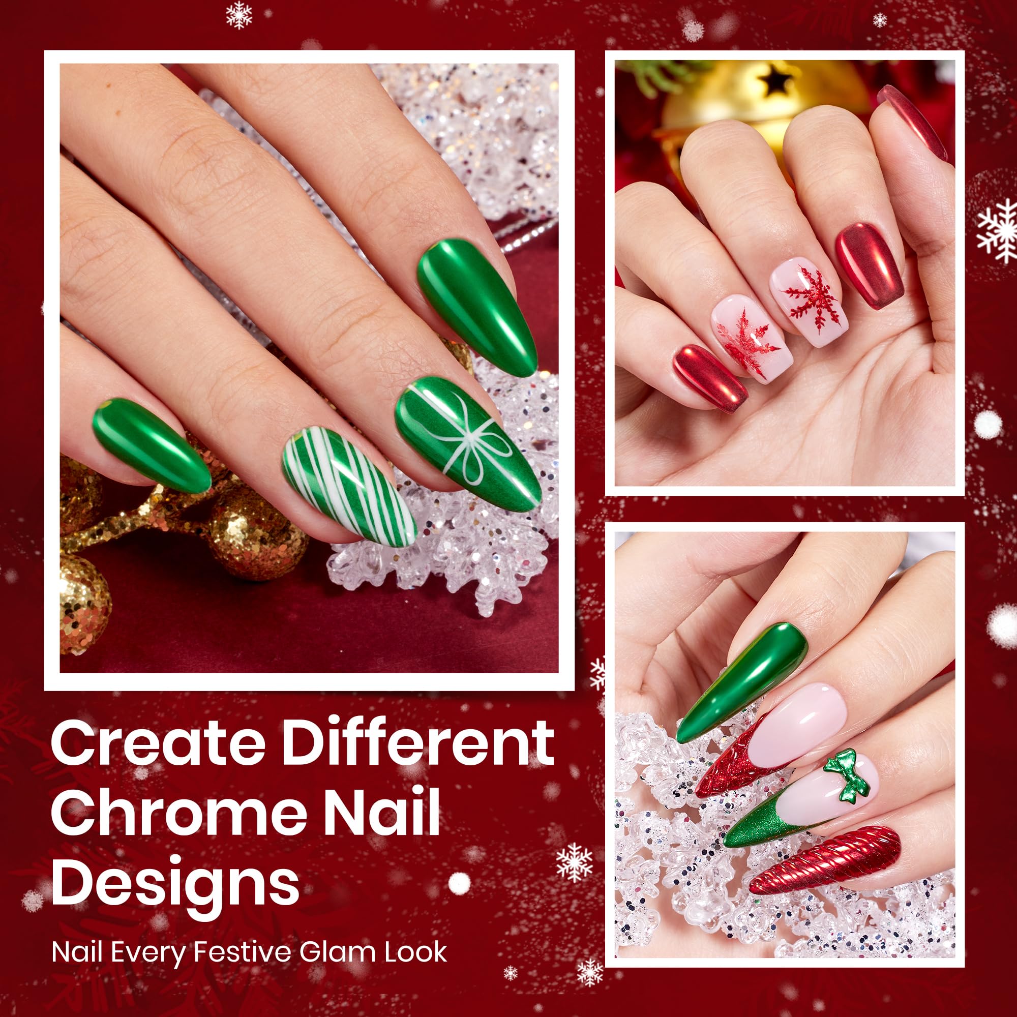 Beetles Christmas Gel Top Coat for Chrome Nail Powder - 15ml Chrome Top Coat