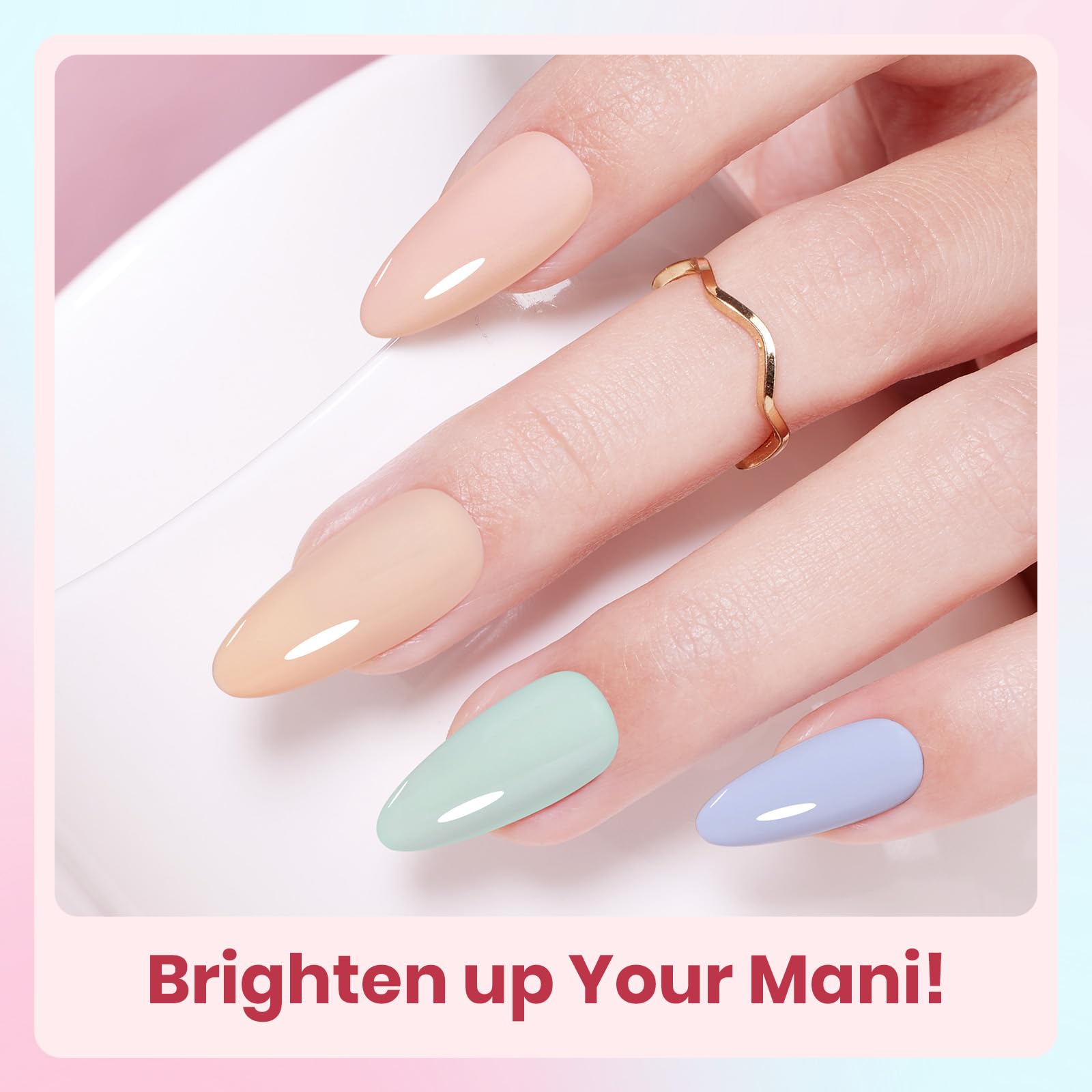Beetles Soft Manifest 8 Colors Summer Nails Neutral Nude Glitter Pink Green Gel Set