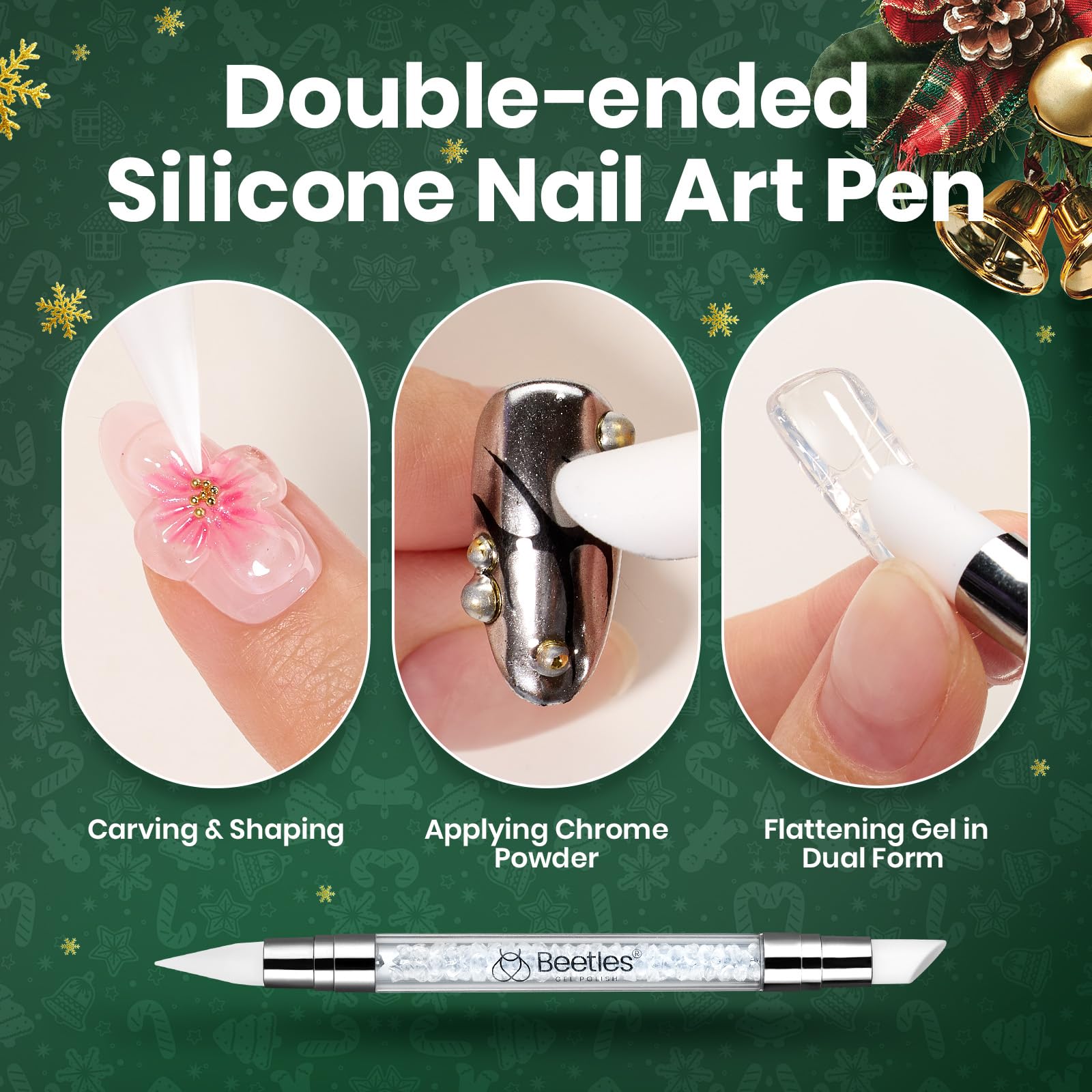 Beetles 3D Gel Nail Art Kit-Christmas Limited 3D Nail Art 4 Colors Clear Pink White Sculpting Gel