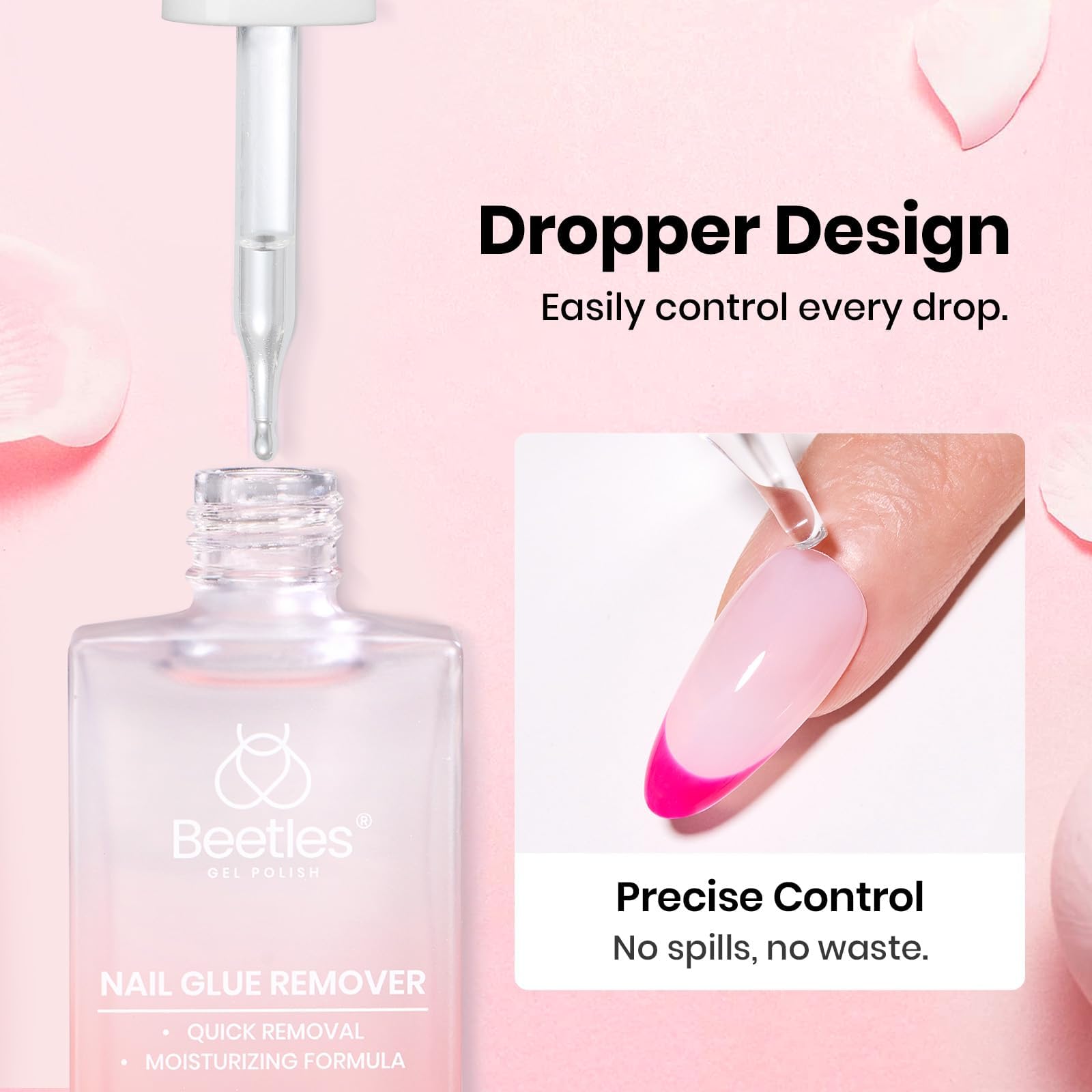 Beetles Nail Glue Essential Duo 20g No Wipe Hands-Free Nail Glue And 10ml Nail Remover With Nail Tools