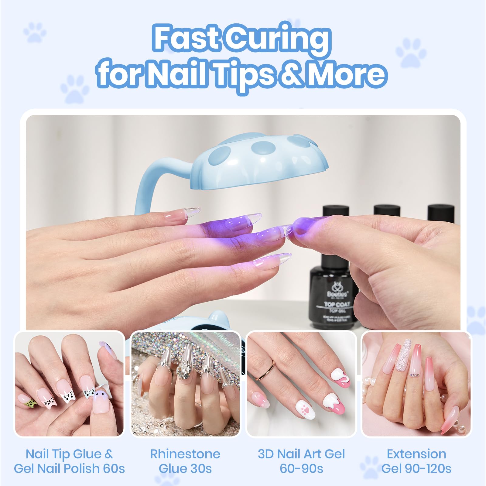 Beetles 360° Flexible Gooseneck UV Nail Lamp Blue Color