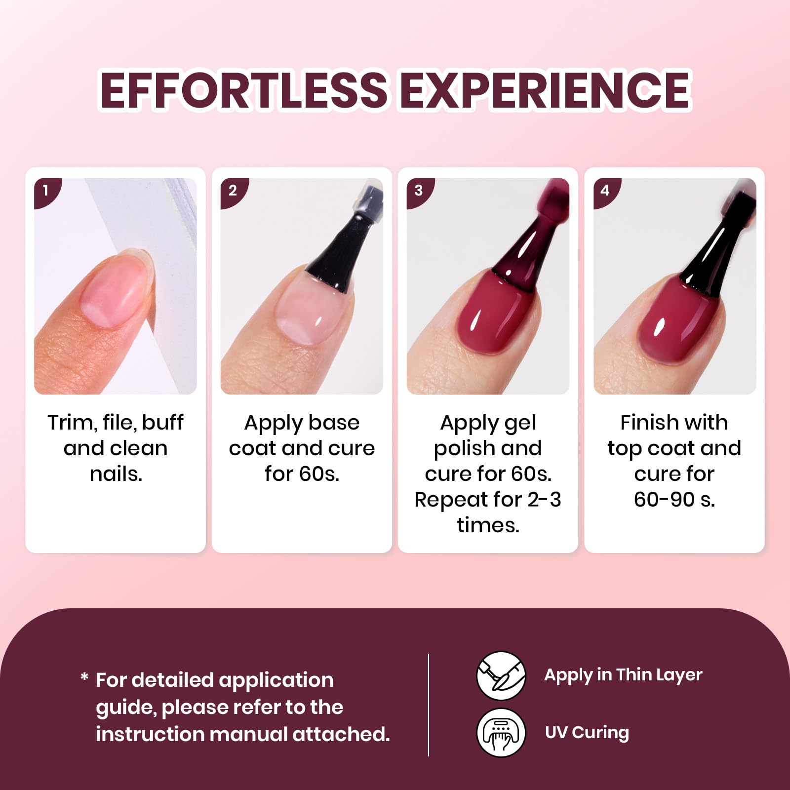 15ML Blushed Wine Jelly Sheer Red Gel Nail Polish