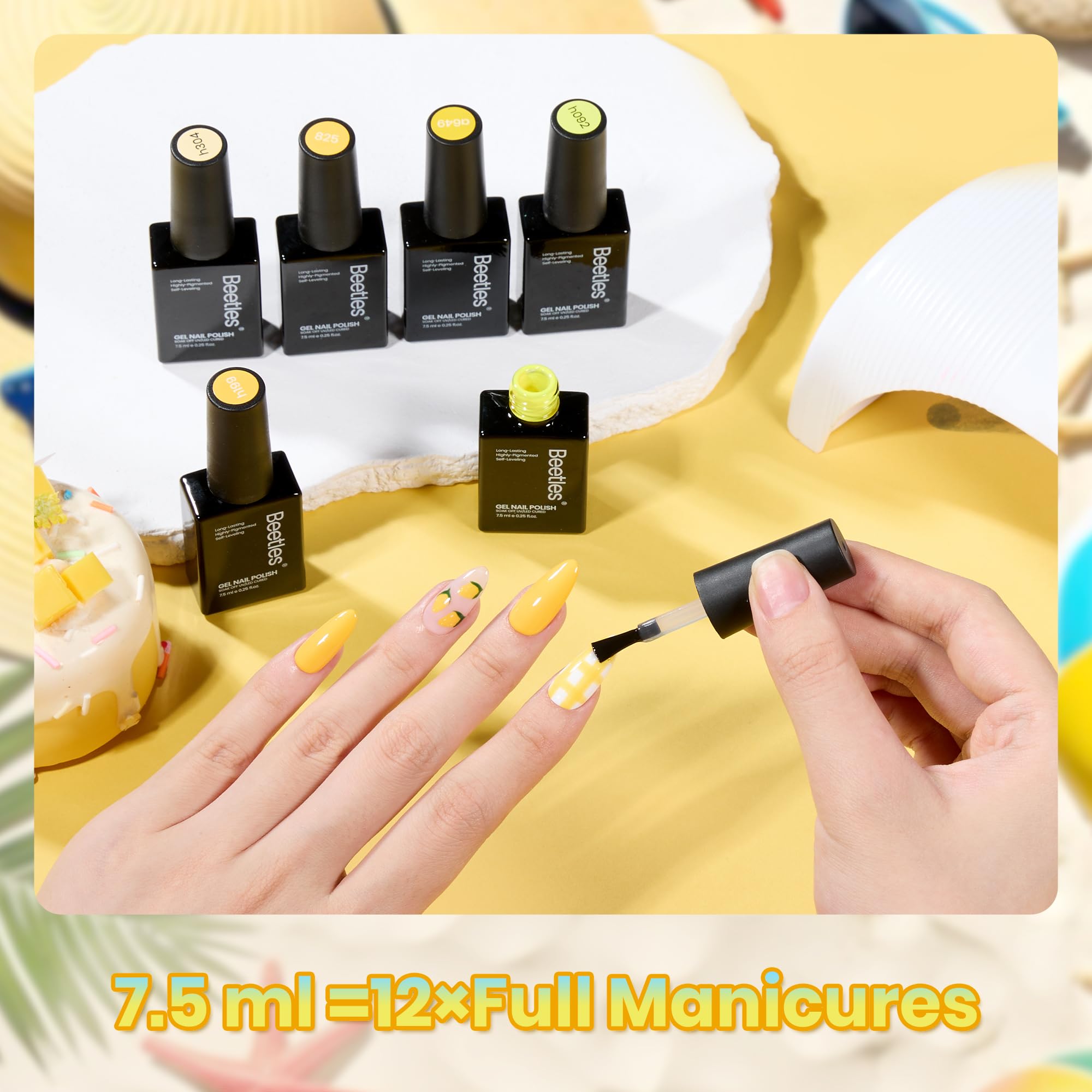 Beetles Amalfi Holiday 6 Colors Yellow Gel Nail Polish Set Summer Nails
