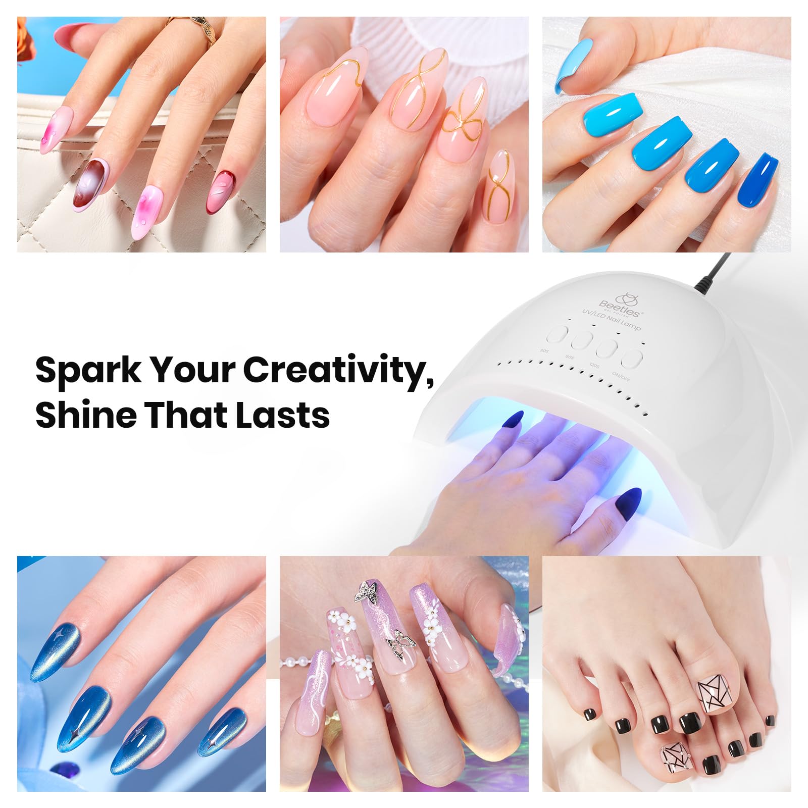 Beetles UV Nail Lamp - LED Nail Lamp with 3 Timer 30/60/120s UV