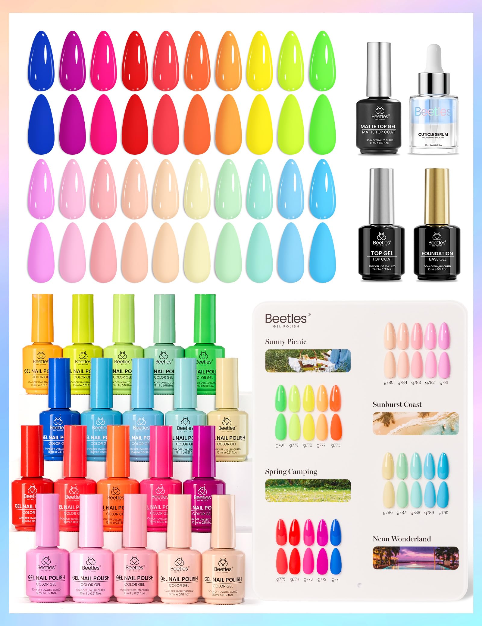 Candy Electric Collection 20 Colors Gel Polish Set  15ML