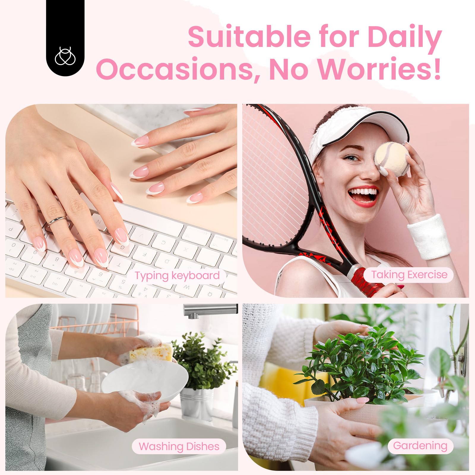 Blush Rose | Beetles X PRESS BARE Press On Nails Medium Almond Blush Pink (15 Sizes-30Pcs)