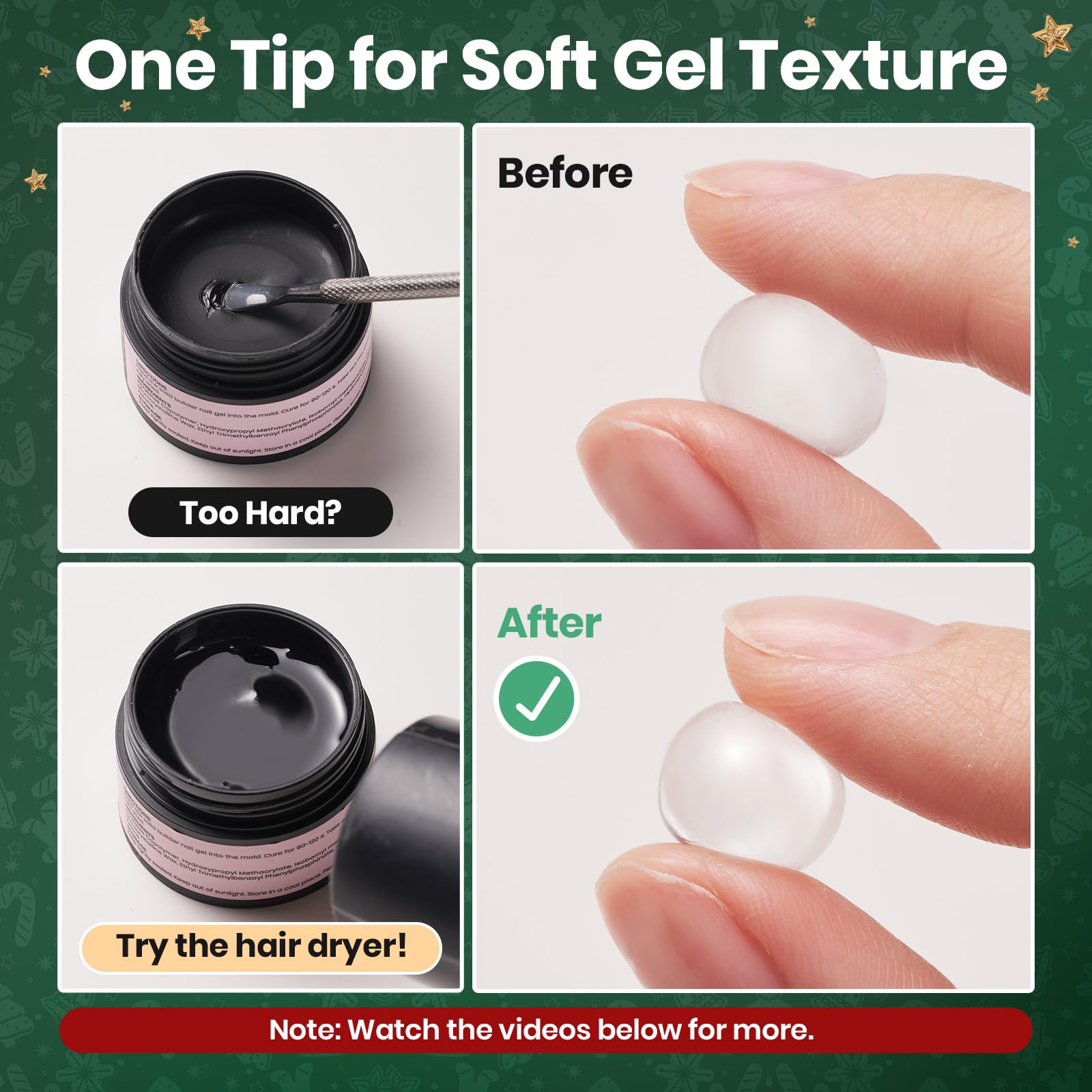 Beetles 3D Gel Nail Art Kit-Christmas Limited 3D Nail Art 4 Colors Clear Pink White Sculpting Gel