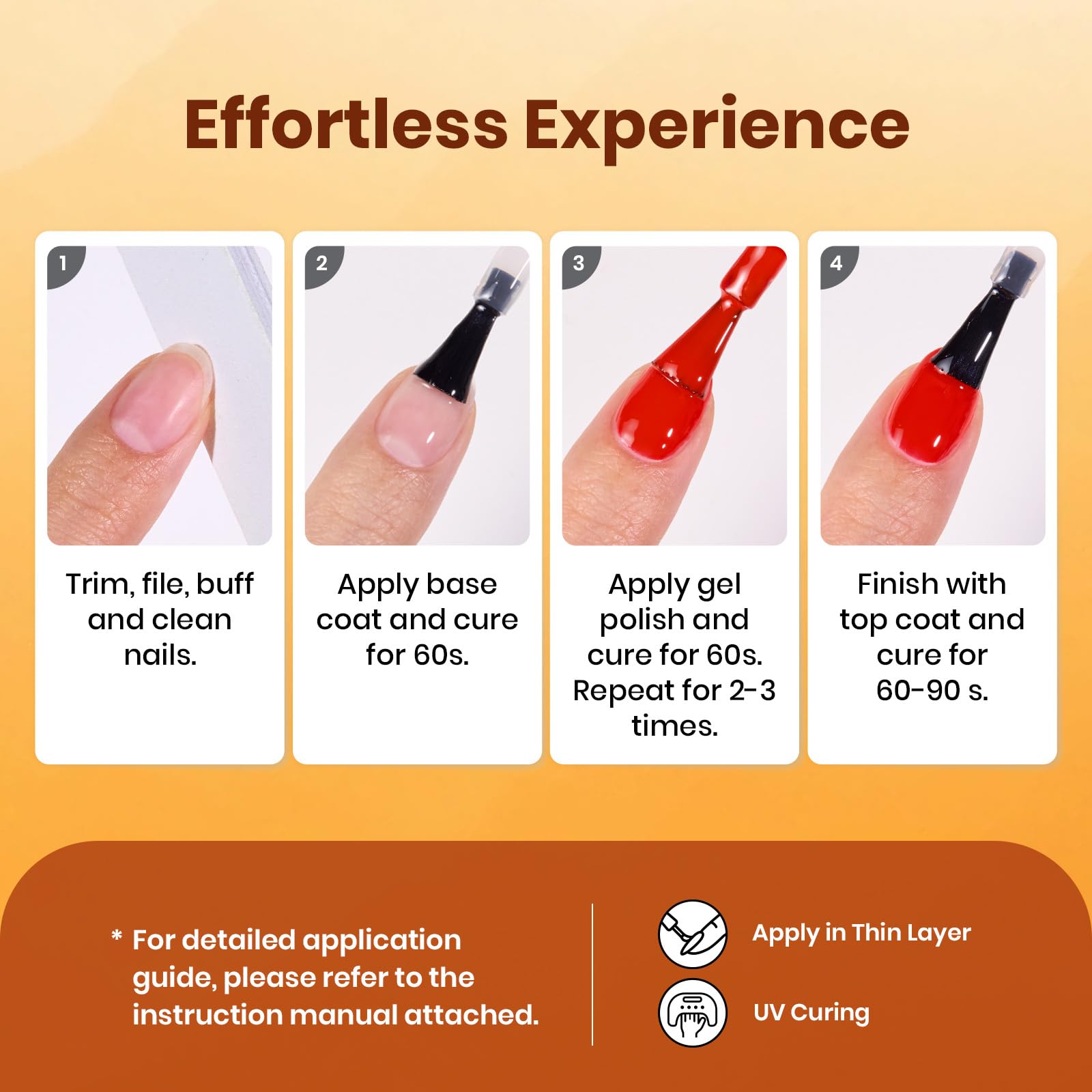 Twilight Warmth - 6 Colors Brown Red Orange Yellow Gel Nail Polish Set