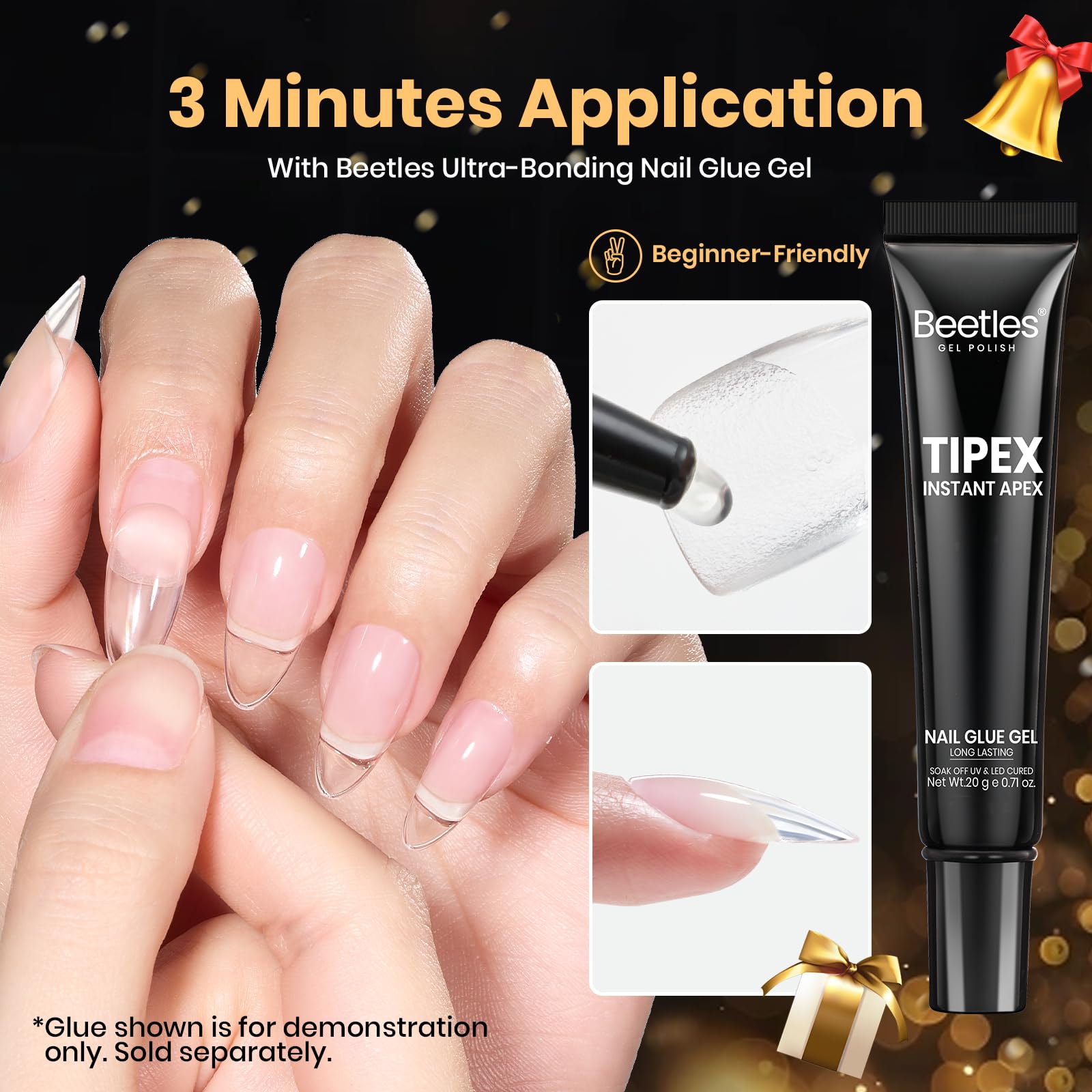 Beetles Tipex Lite Apex Nail Tips - Square Long 256pcs 16 Sizes