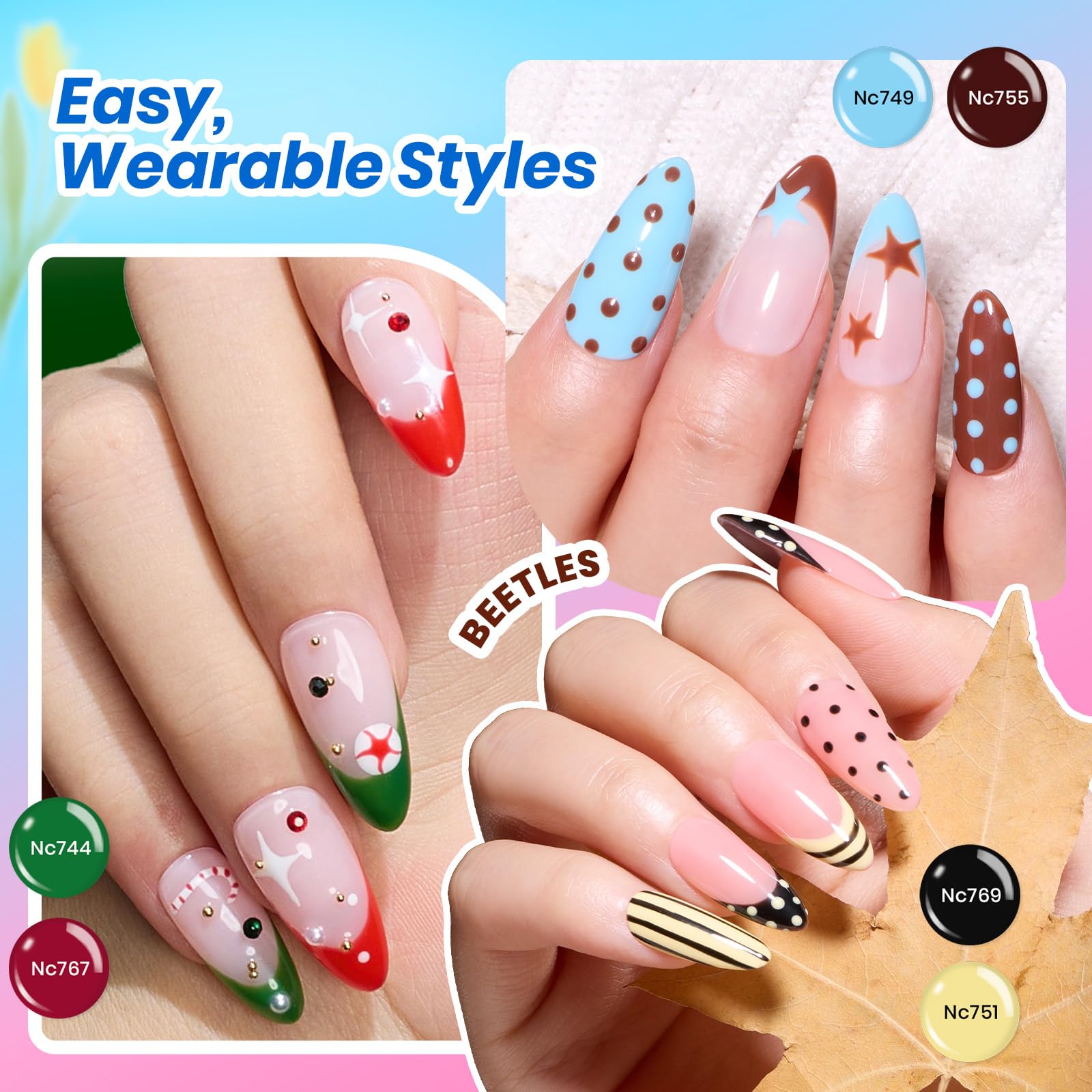 Beetles Gel Nail Starter Kit DEAL BOX Mix & Muse 20 Colors All Seasons Shades All-in-One Mani Set