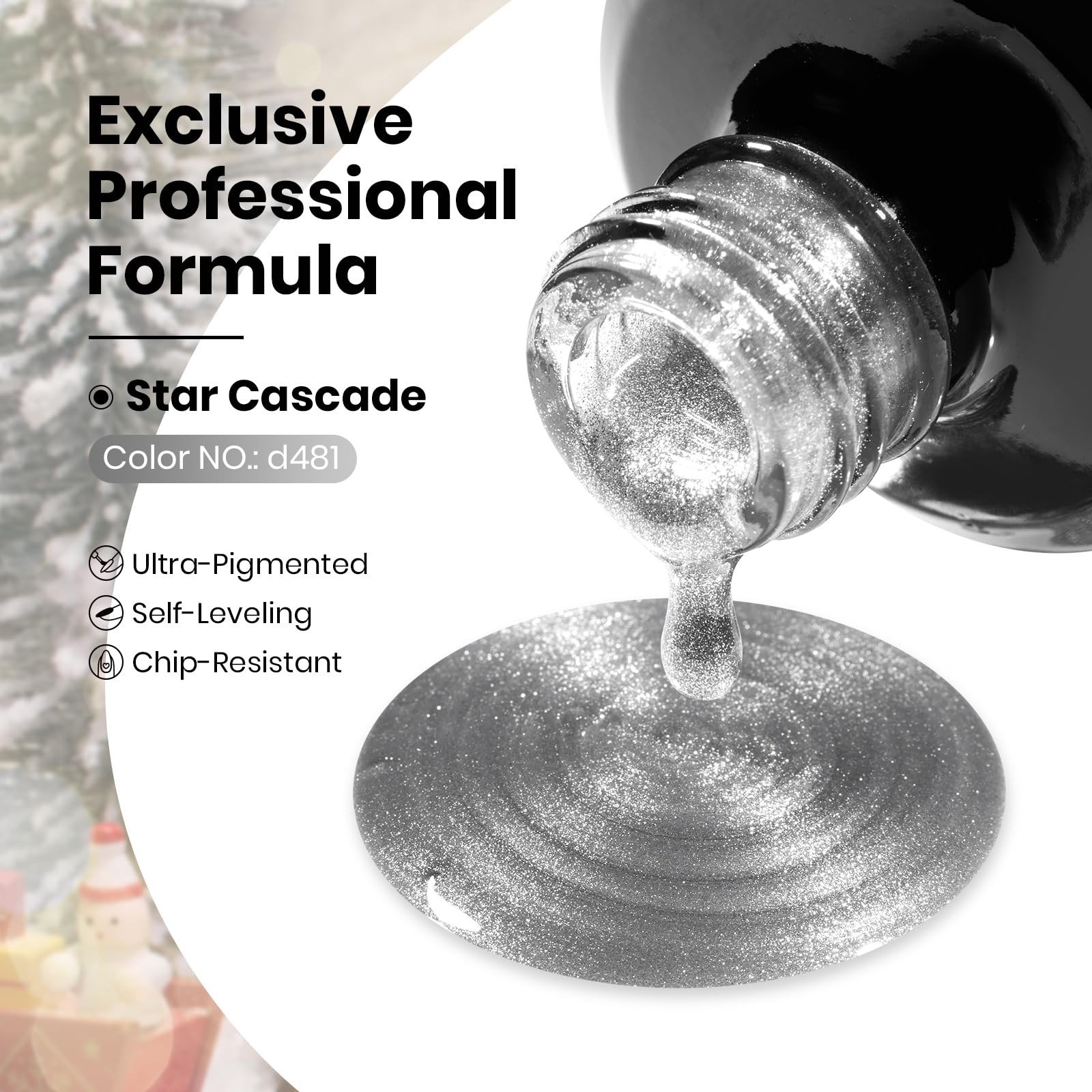 Beetles Gel Polish Galaxy Wish  Winter Nails - 15ML Christmas Silver Glitter Cat Eye Nail