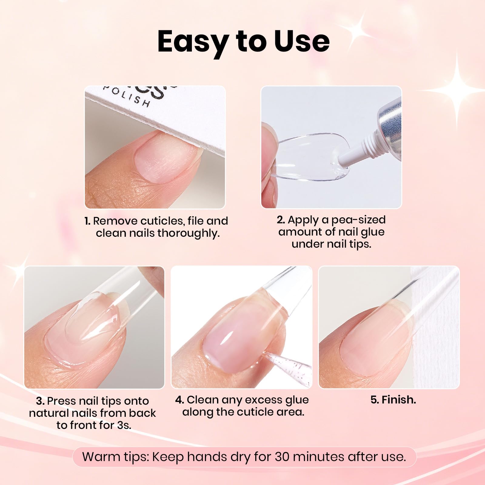 Beetles Super Strong Nail Glue 10g for Press On Nails, No Uv Lamp Needed, Quick Drying