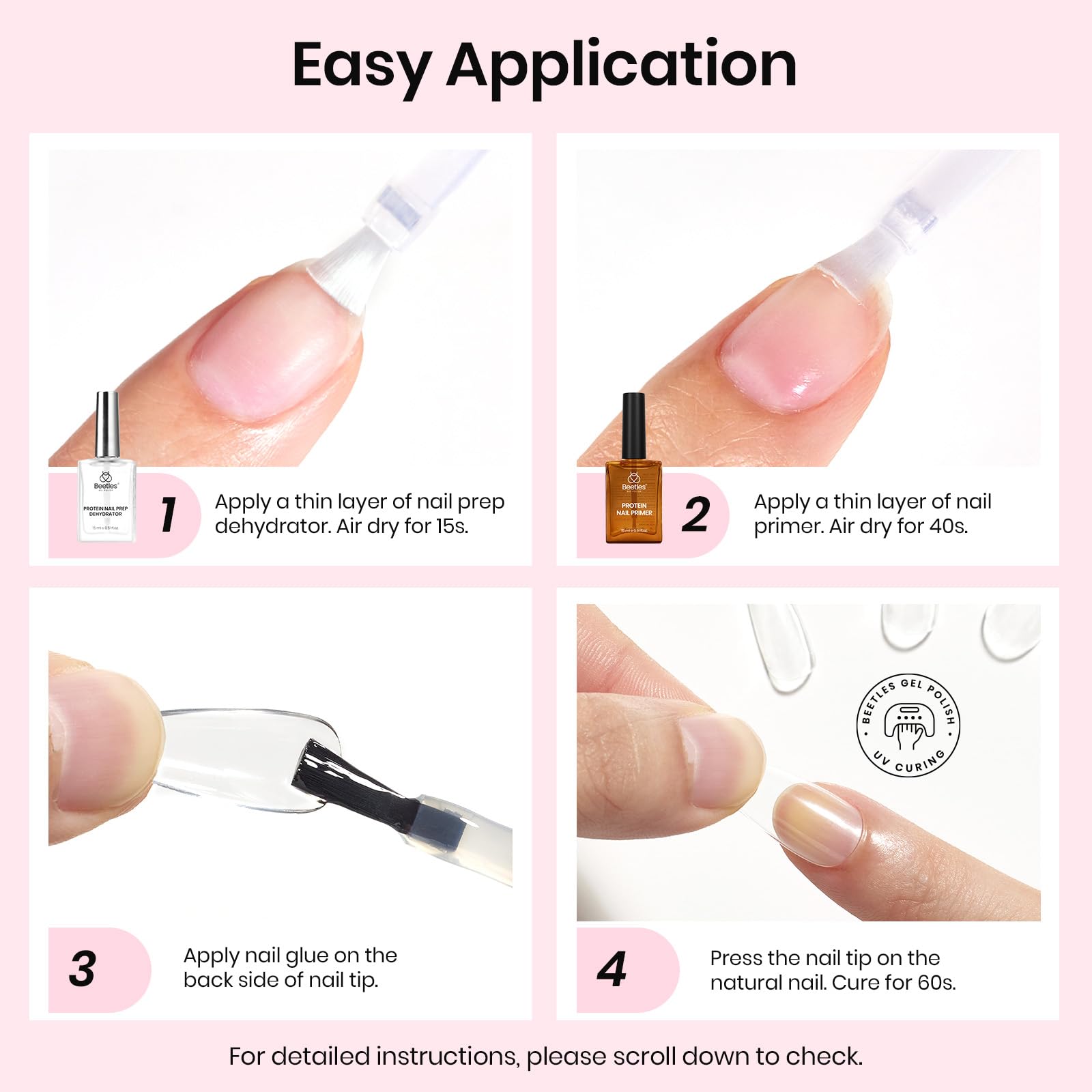 2PCS Hema-Free 15ml Protein Nail Prep Dehydrator and Primer Set