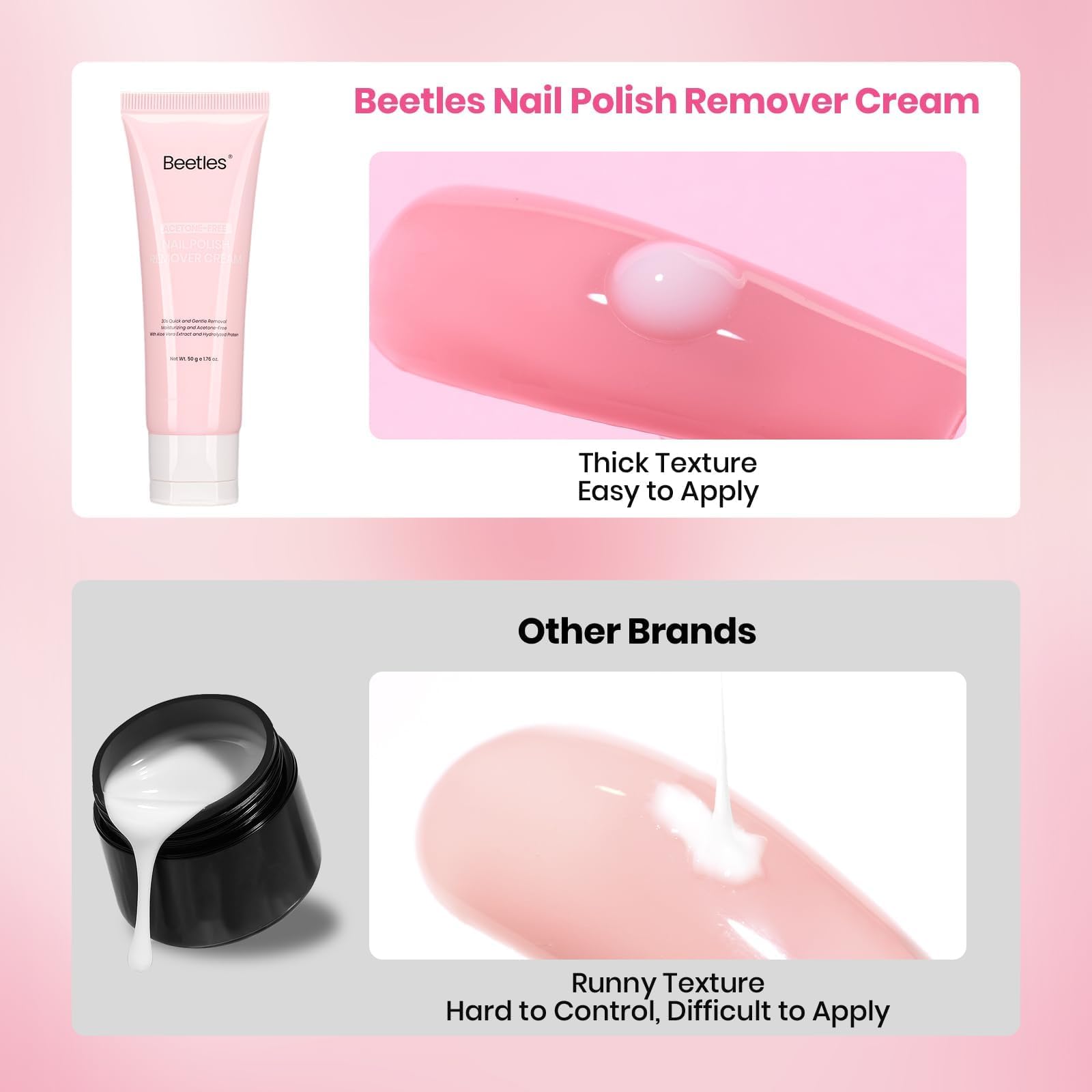 Beetles Acetone-Free Nail Polish Remover Cream 50g