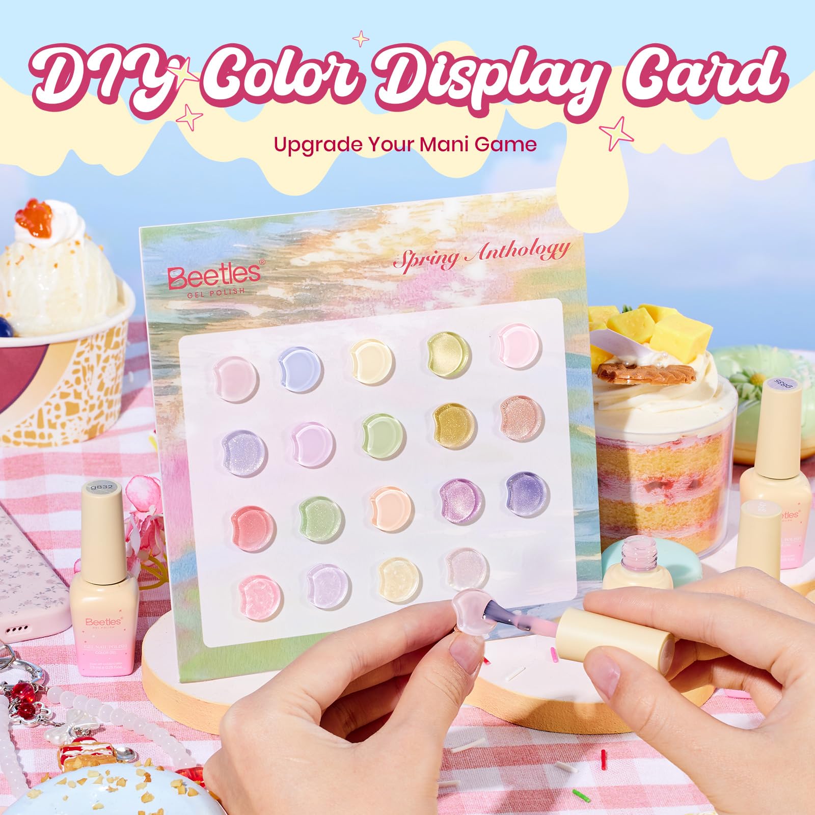 Beetles Pastel Gel Nail Polish Set - Spring Anthology 20 Colors Gel Polish Cat Eye Pink Yellow Blue Green Pearl Shimmer