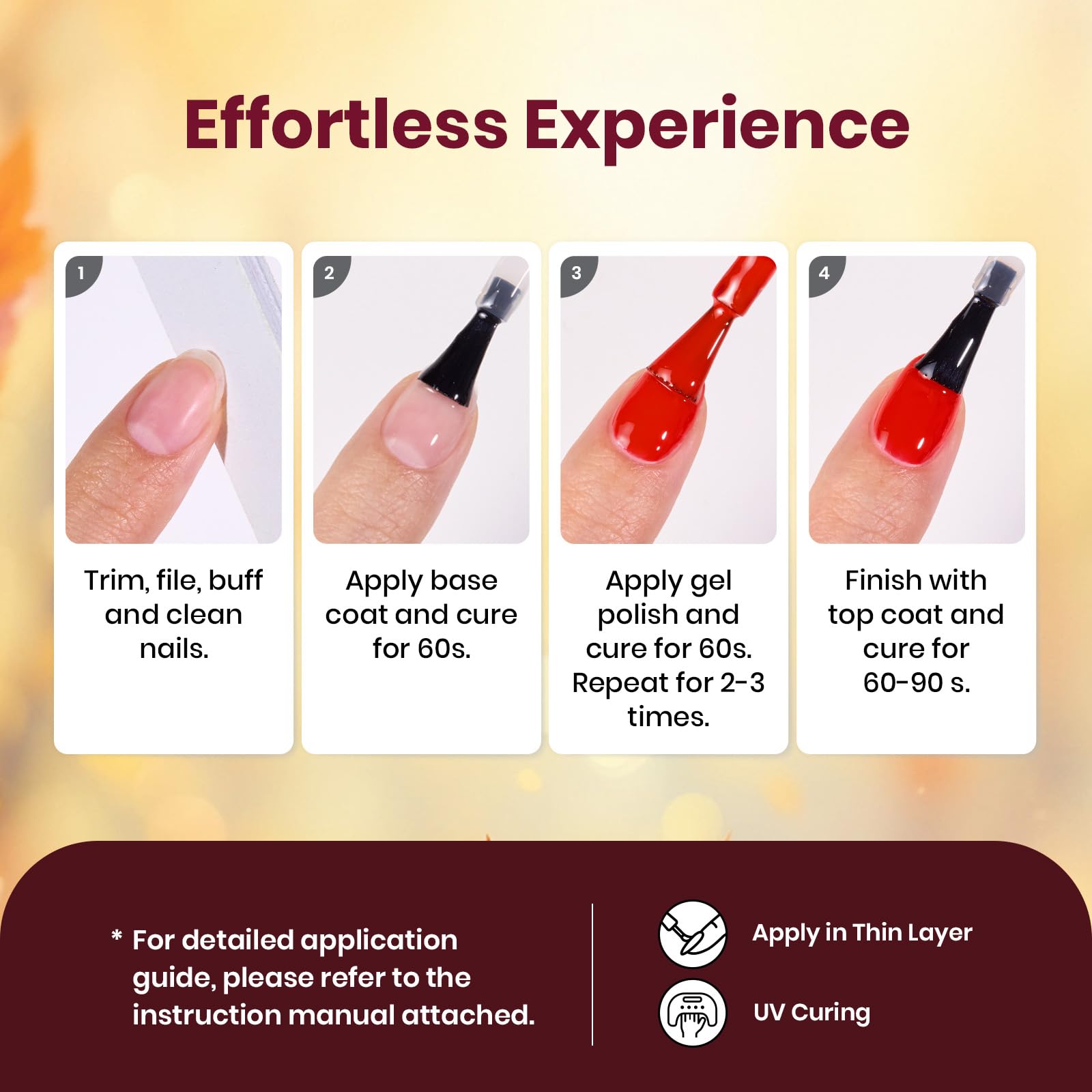 Golden Blessing - 6 Colors Fall Gel Nail Polish Set Kit