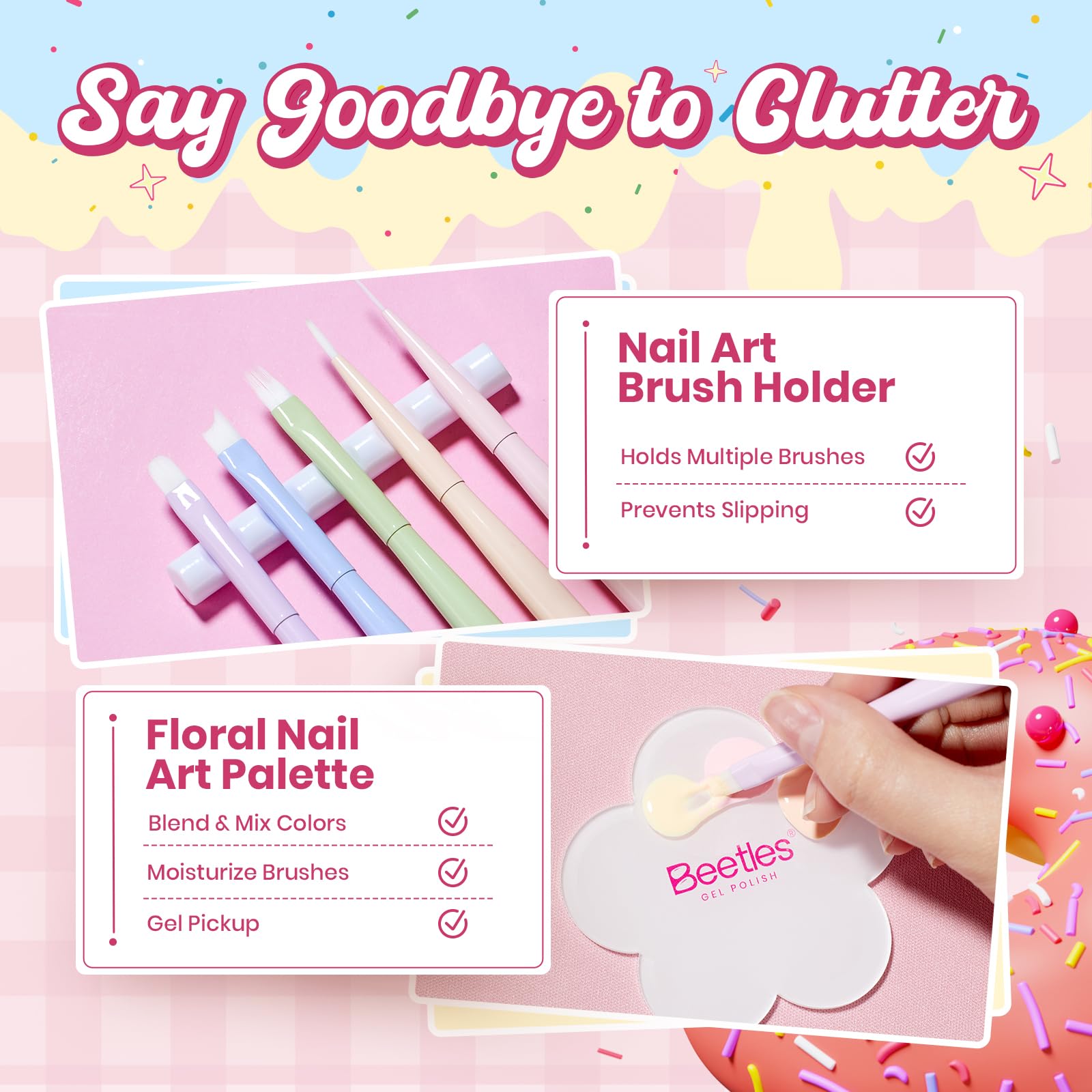Beetles Spring Nail Art Brushes 6pcs – Sweet Swirl Nail Art Tools Liner Brushes for Nails Dotting