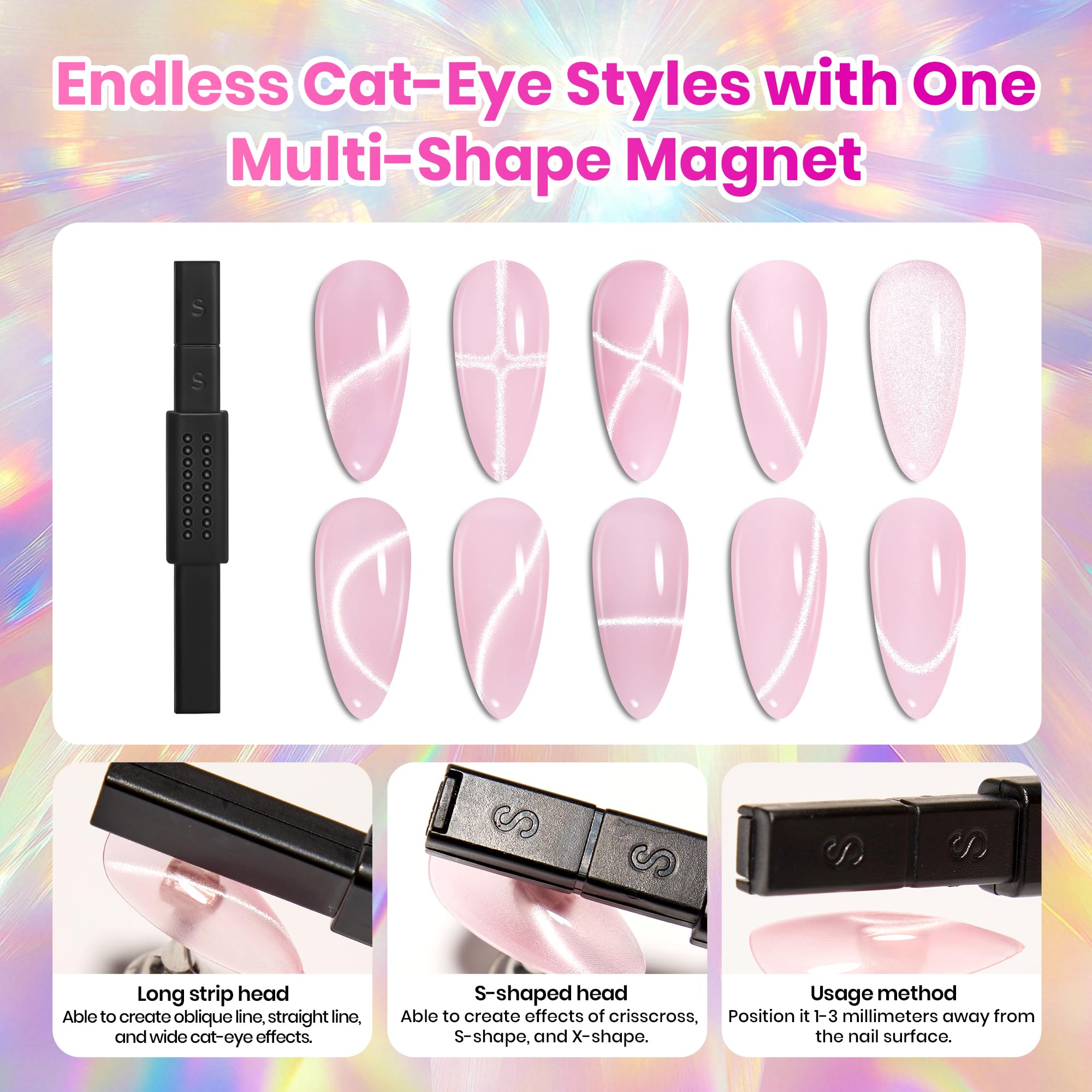Beetles Timeless Gleam Cat Eye 20 Colors Summer Nails Gel Polish Set Glitter With Magnetic Base Matte Glossy Top Coat