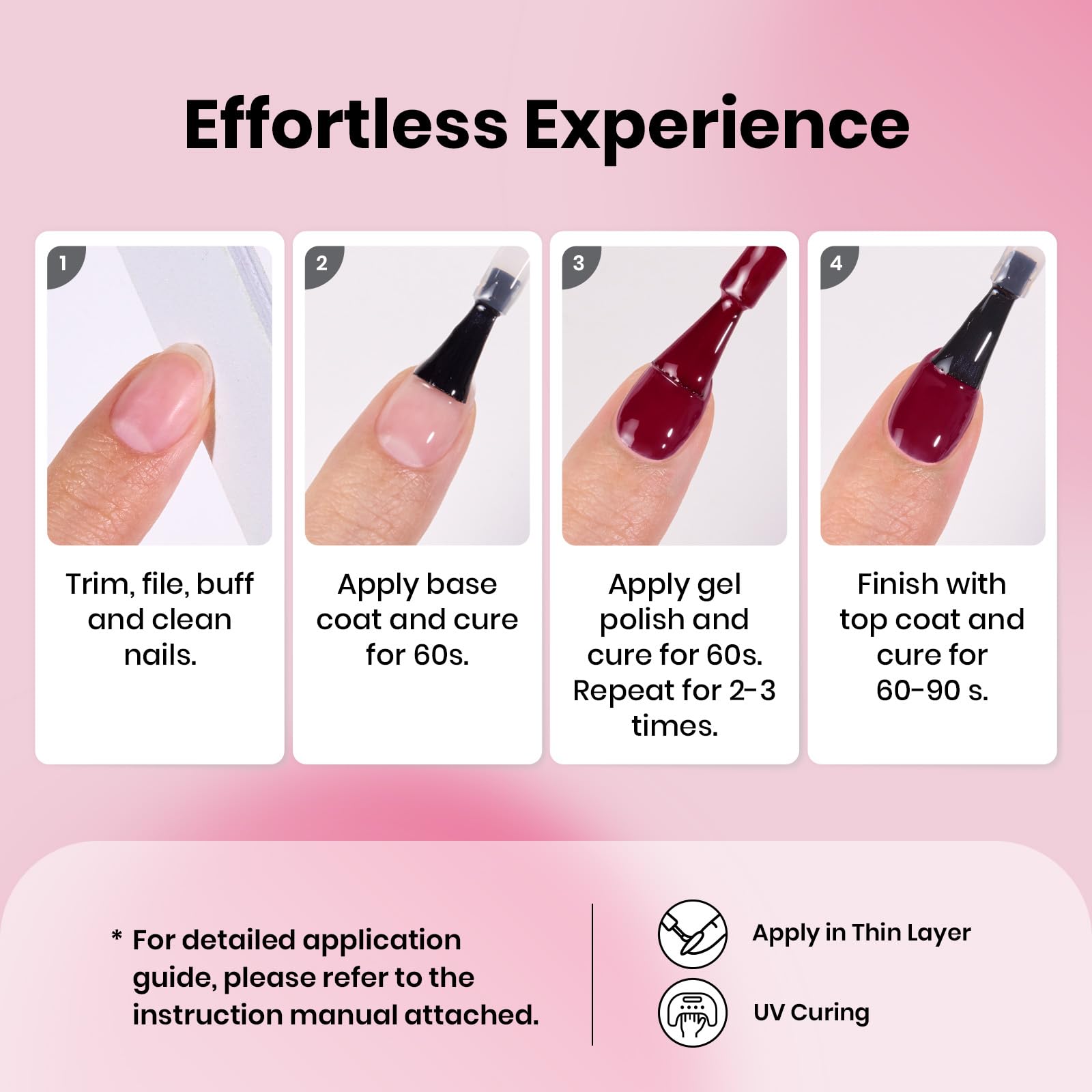 Beetles Gel Polish Hema-Free Winter Nails Burgundy Red- 8ML