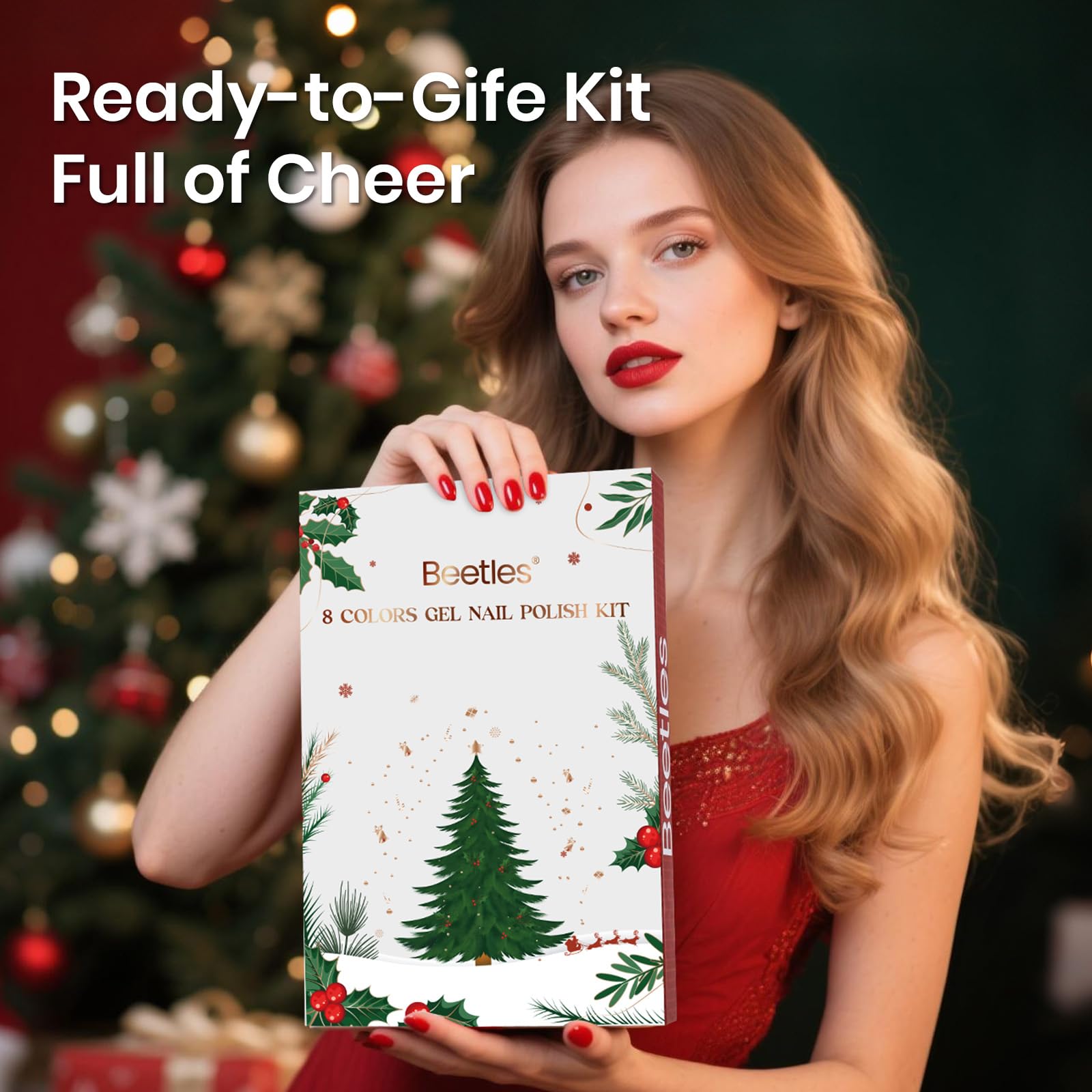 Beetles Christmas Gel Polish Set - Merry Glow 8 Colors Holiday Gift Box