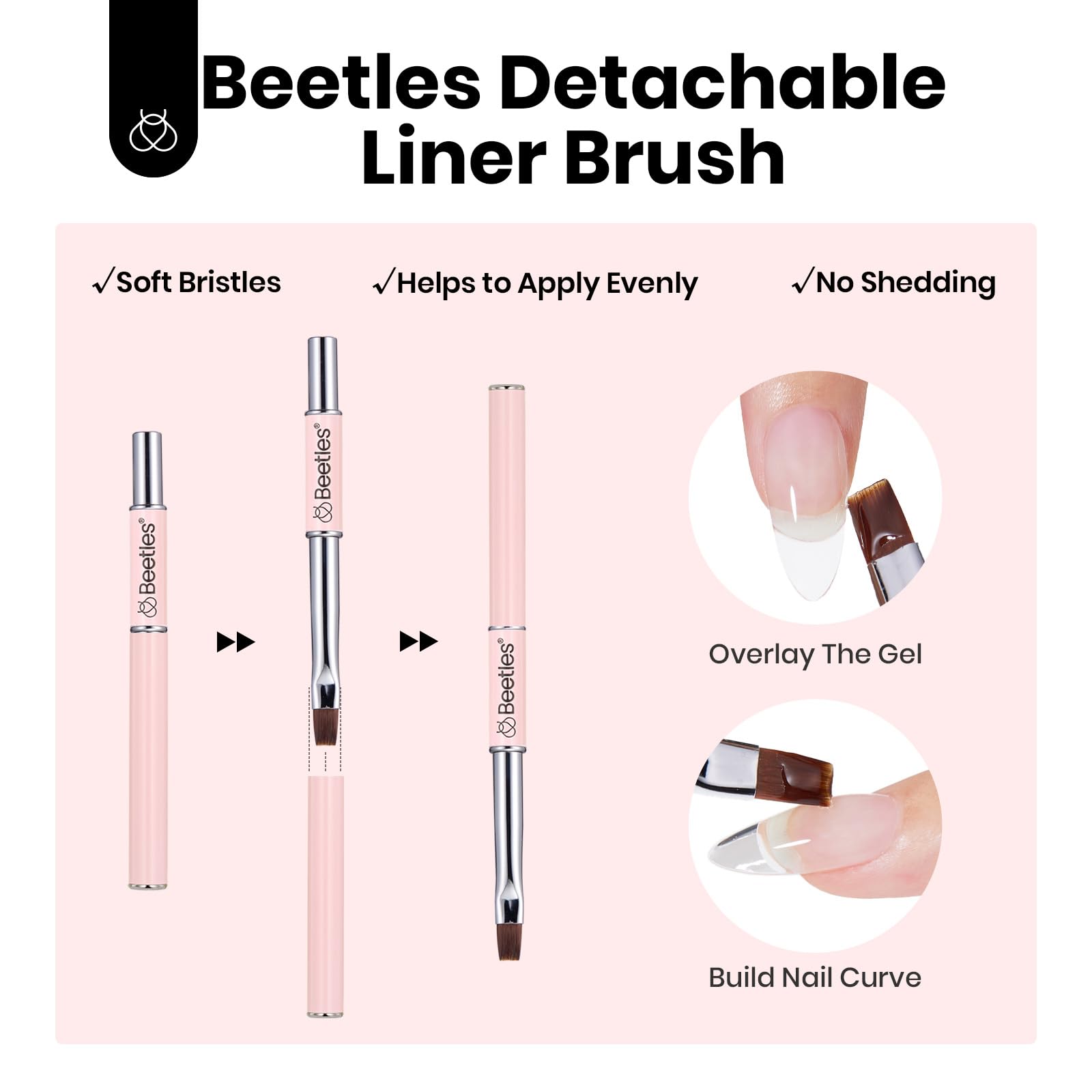 Beetles 9 IN 1 HEMA Free 2 Colors Hard Gel For Nail Extension & Nail with Flat Nail Brush High Hardness Nails