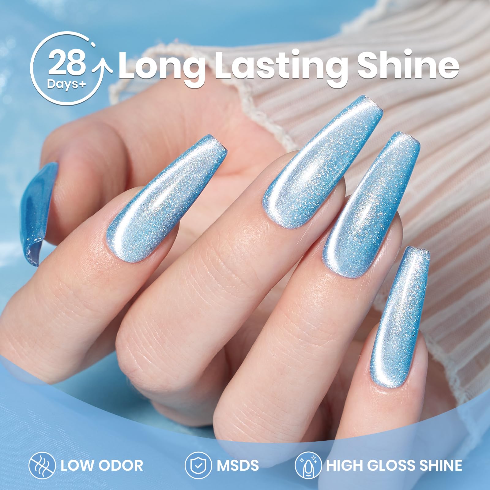 Arctic Aurora Cat Eye |15ml Gel Polish Silver Nail Colors