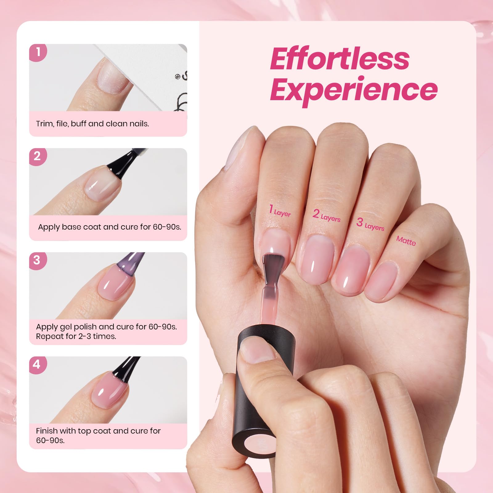 Translucent Tinted Crystal Finish 20 Colors Jelly Nude Nail Gel Nail Polish Set