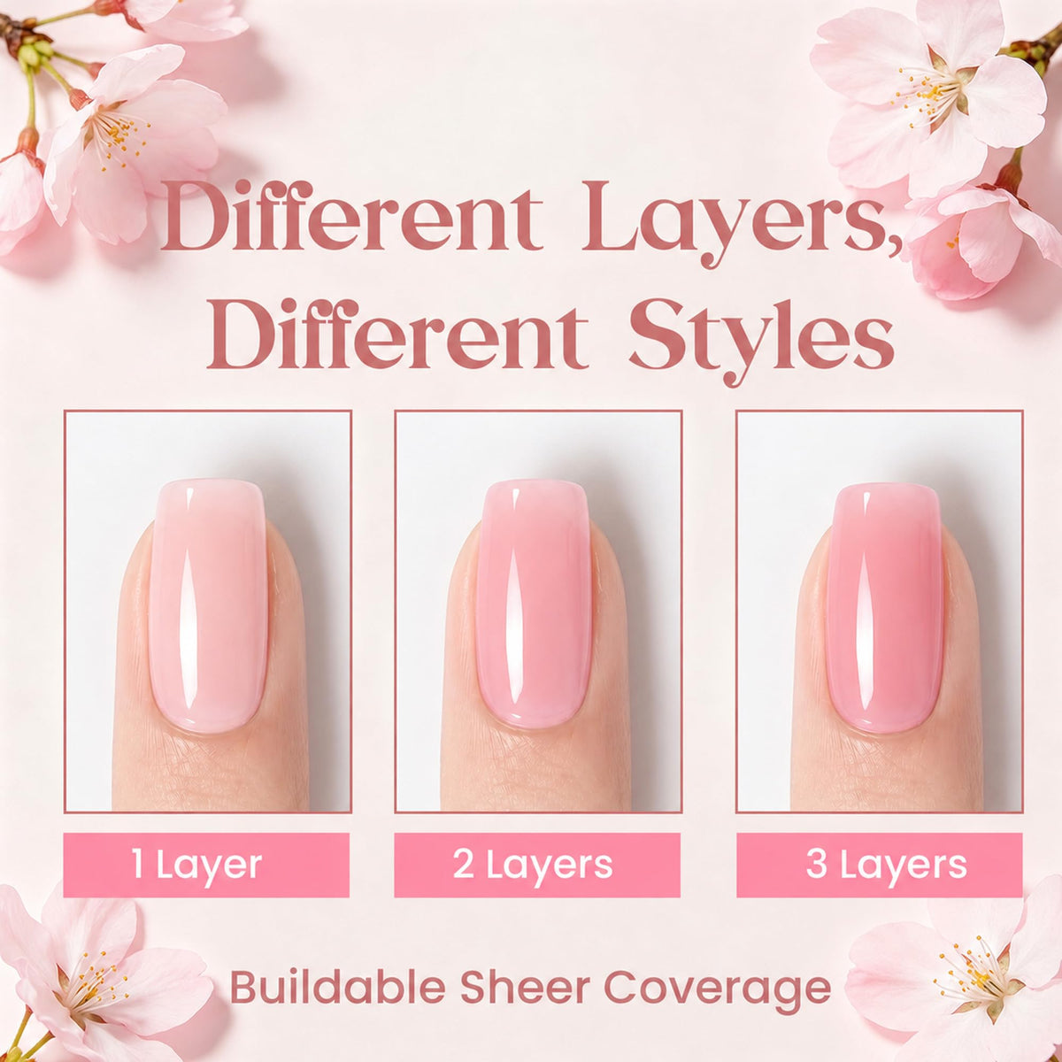 Beetles Nude Pink Gel Nail Polish Sakura Sparkle 15ML Neutral Jelly Pink