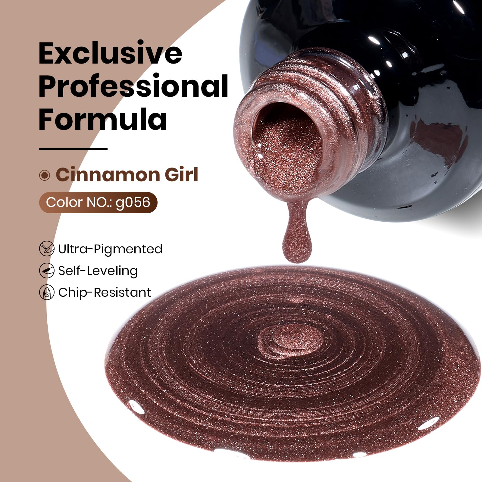 Cinnamon Girl Winter Nails - 15ML Fall Brown Velvet Cat Eye Magnetic Glitter Gel Nail Polish